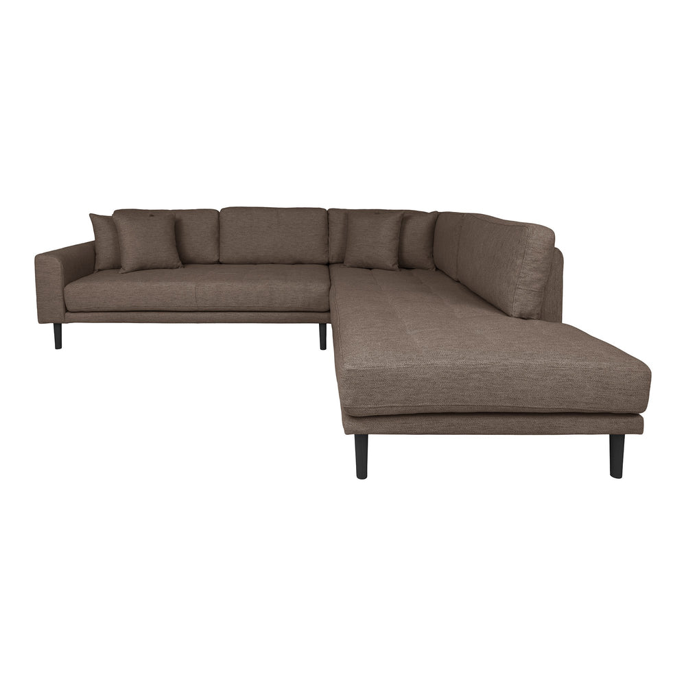 Lido Hjørnesofa Åben Ende - Hjørnesofa Åben Ende, Højrevendt I Brun Med Fire Puder Og Sorte Træben, Hn1055 ⎮ 5713917029853 ⎮ 1301660