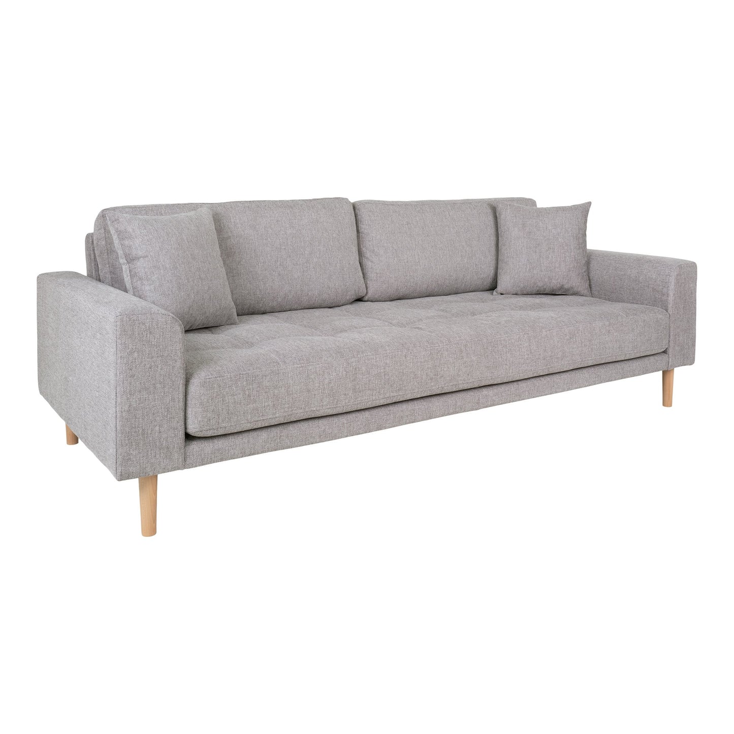 Lido 3 Personers Sofa - 3 Personers Sofa, Lysegrå Med To Puder Og Natur Træben, Hn1040 ⎮ 5713917025800 ⎮ 1301750