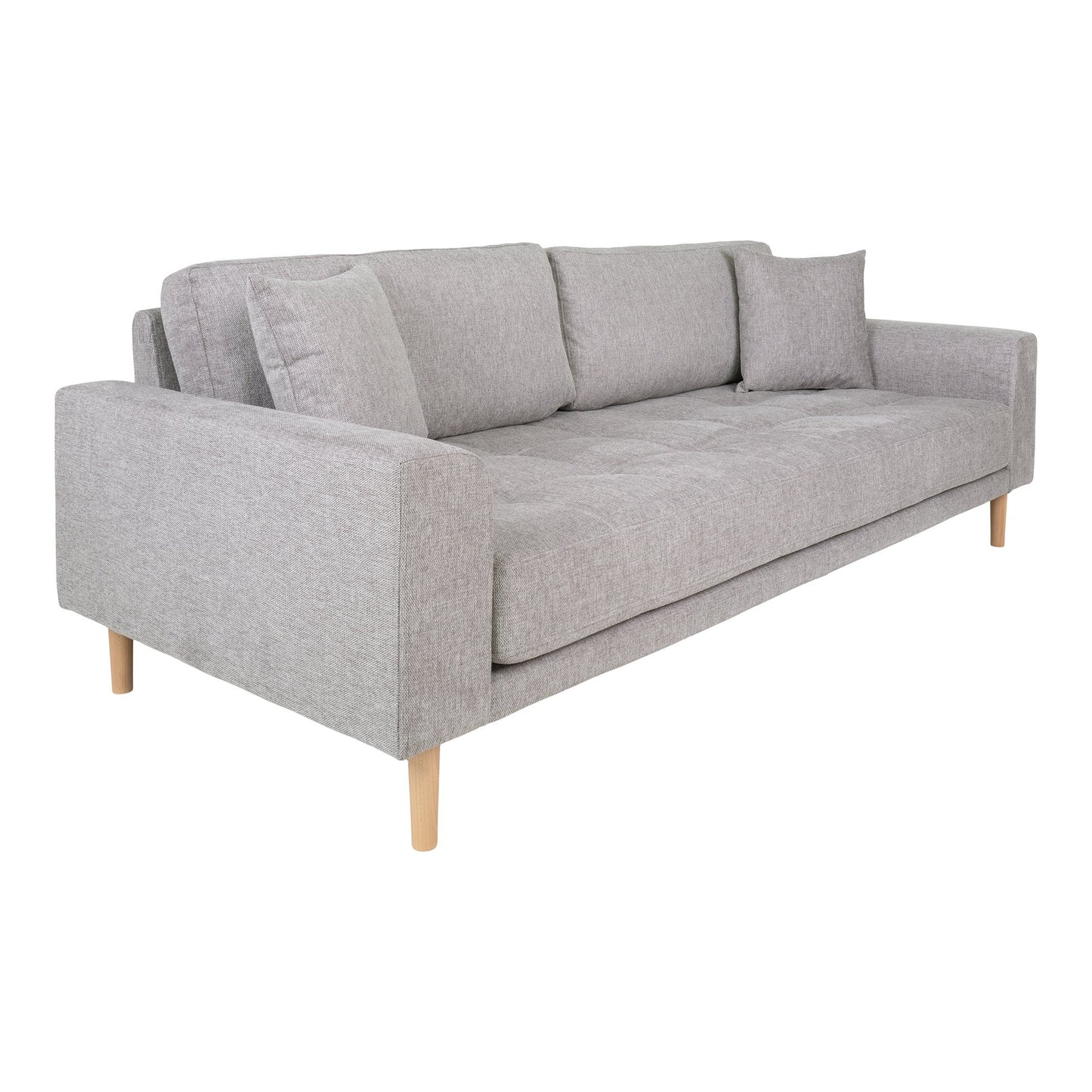 Lido 3 Personers Sofa - 3 Personers Sofa, Lysegrå Med To Puder Og Natur Træben, Hn1040 ⎮ 5713917025800 ⎮ 1301750