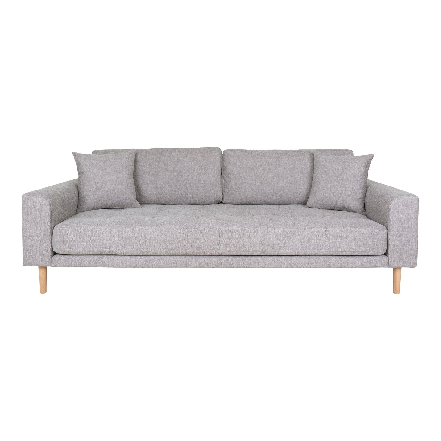 Lido 3 Personers Sofa - 3 Personers Sofa, Lysegrå Med To Puder Og Natur Træben Hn1040 ⎮ 5713917025800 ⎮ 1301750