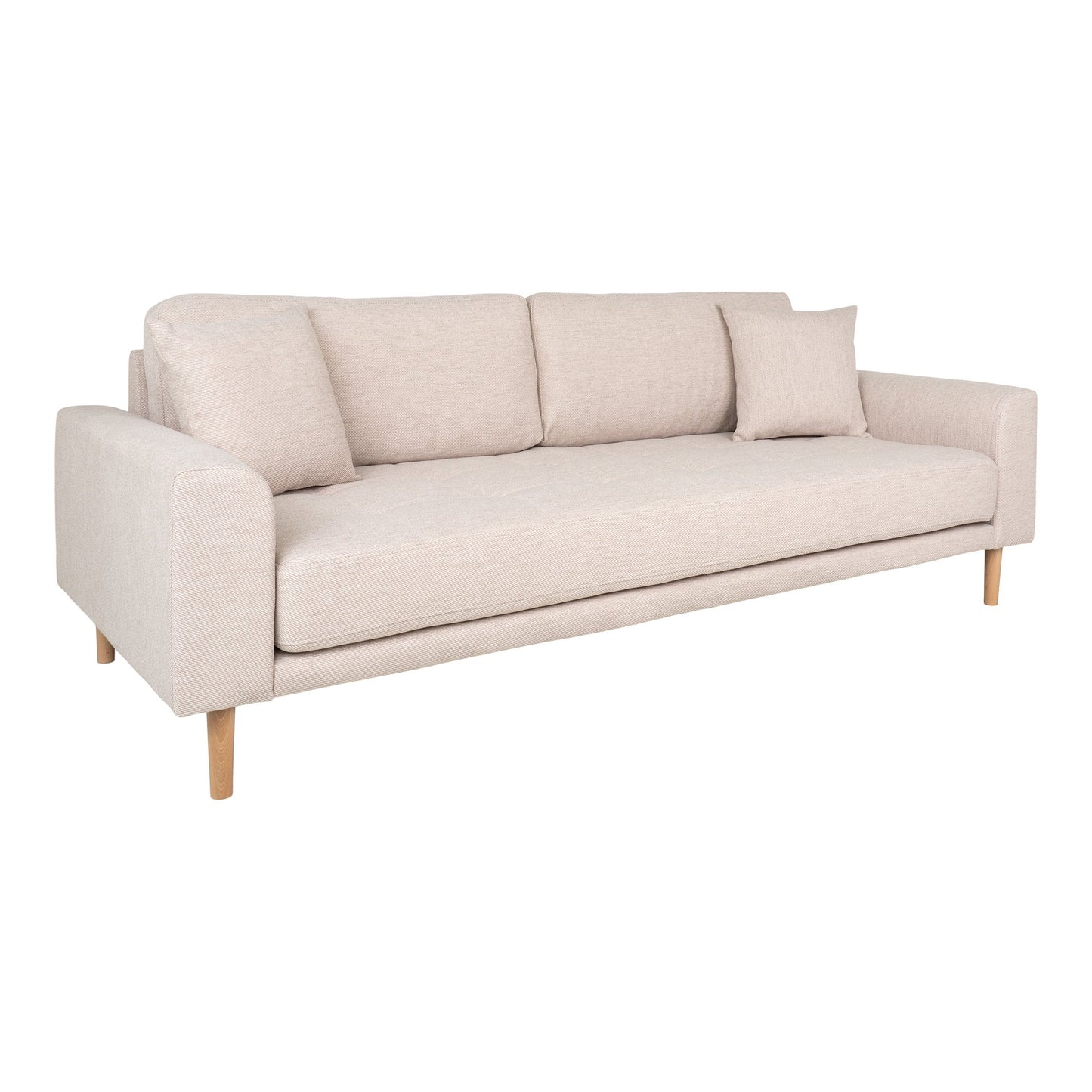 Lido 3 Personers Sofa - 3 Personers Sofa, Sand Med To Puder Og Natur Træben, Hn1050 ⎮ 5713917025794 ⎮ 1301753