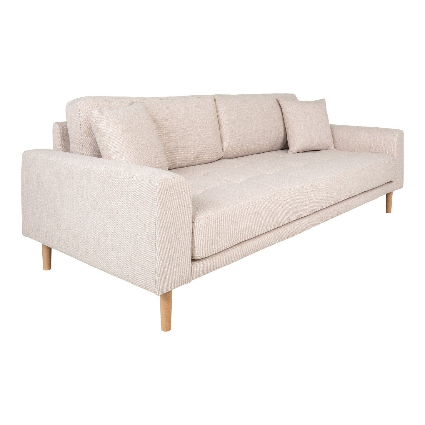 Lido 3 Personers Sofa - 3 Personers Sofa, Sand Med To Puder Og Natur Træben, Hn1050 ⎮ 5713917025794 ⎮ 1301753