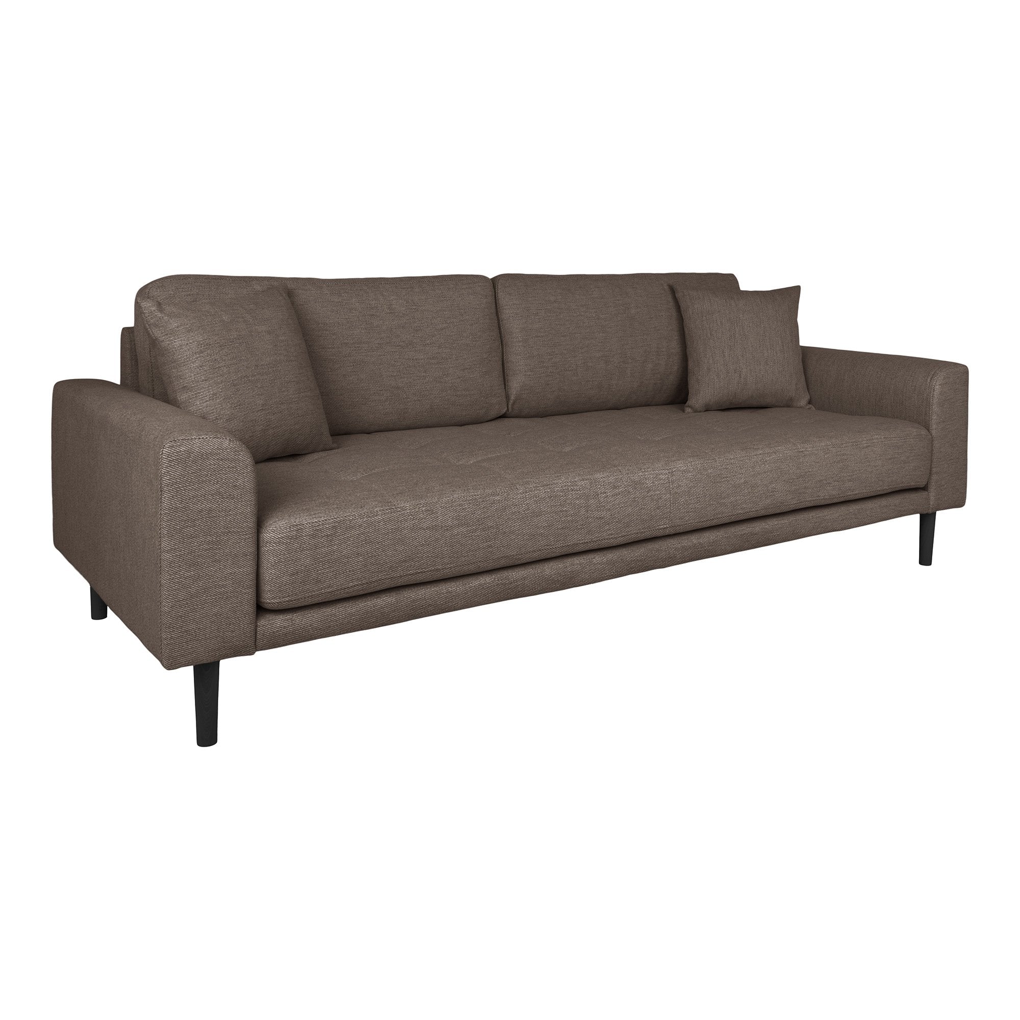 Lido 3 Personers Sofa - 3 Personers Sofa, Brun Med To Puder Og Sorte Træben, Hn1055 ⎮ 5713917029778 ⎮ 1301754