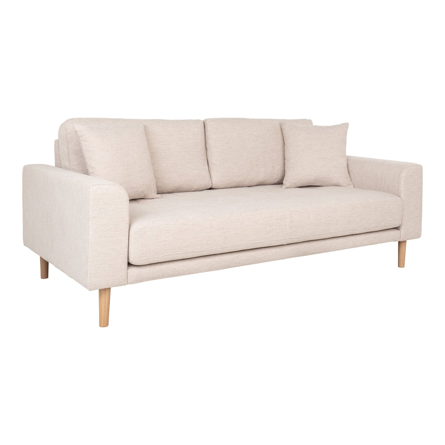 Lido 2,5 Personers Sofa - 2,5 Personers Sofa, Sand Med To Puder Og Natur Træben, Hn1050 ⎮ 5713917025787 ⎮ 1301803