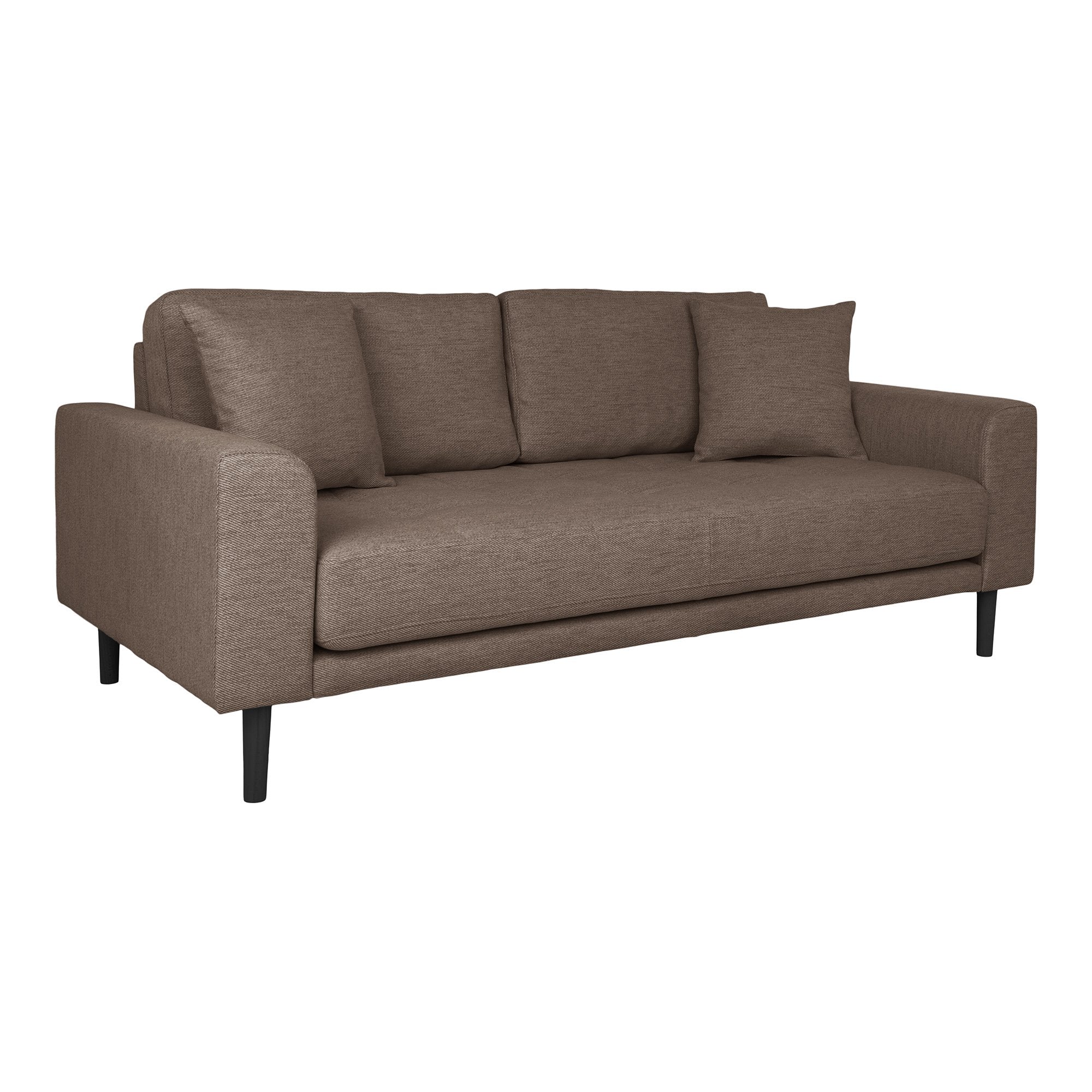 Lido 2,5 Personers Sofa - 2,5 Personers Sofa, Brun Med To Puder Og Sorte Træben, Hn1055 ⎮ 5713917029785 ⎮ 1301804