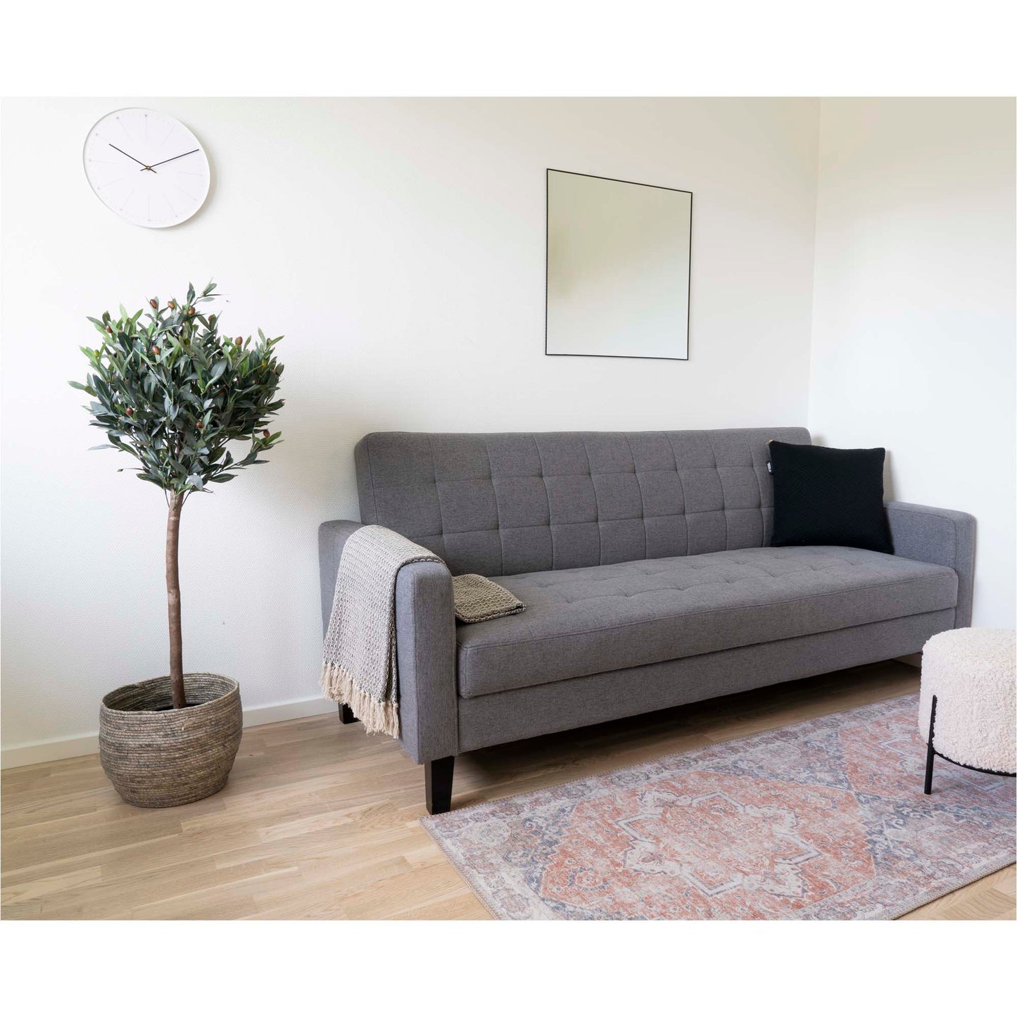 Milton Sovesofa - Sovesofa I Stof Med Opbevaring, Mørkegrå, Sorte Ben ⎮ 5713917003471 ⎮ 1302010