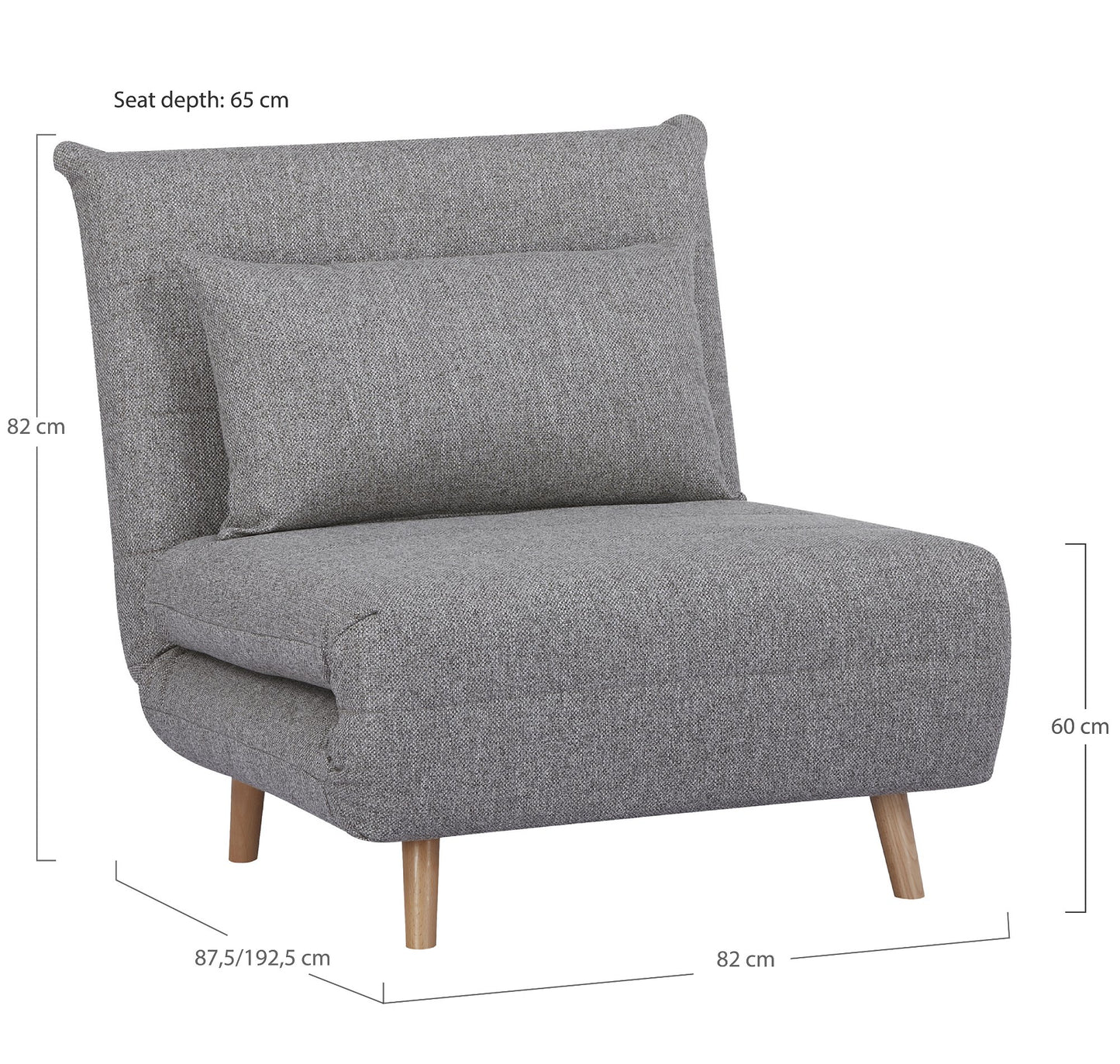 Marlow Sovesofa - Sovesofa, Grå, Natur Ben, Hn1070 ⎮ 5713917028566 ⎮ 1302020