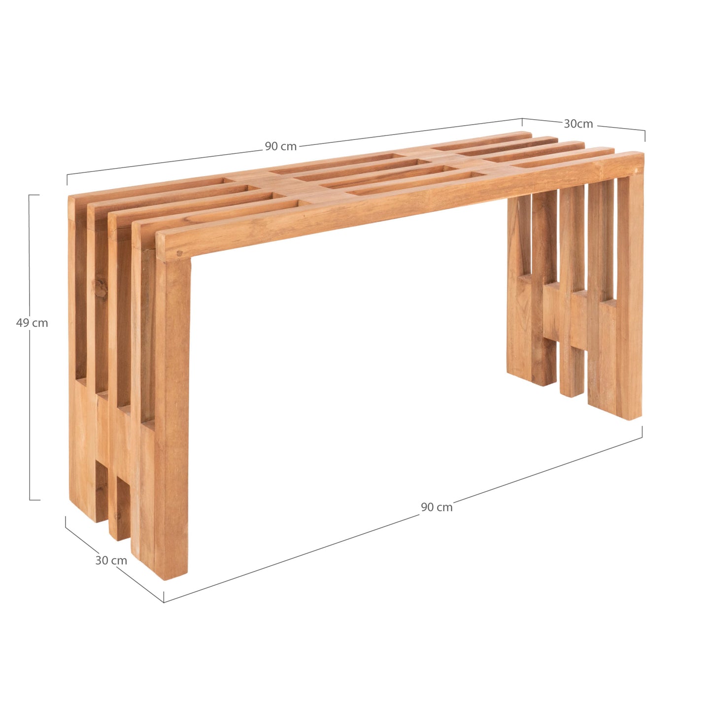 Benidorm Bænk - Bænk, Teak, Natur, 90X30X49 Cm ⎮ 5713917005406 ⎮ 1401101