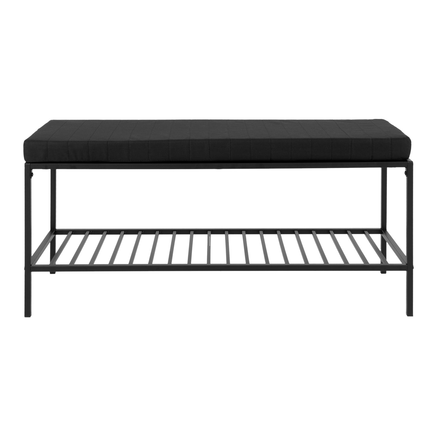 Vita Bænk - Bænk Med Hylde Og Hynde, Sort Med Sorte Ben, 100X36X48,5 Cm ⎮ 5713917008919 ⎮ 1401250