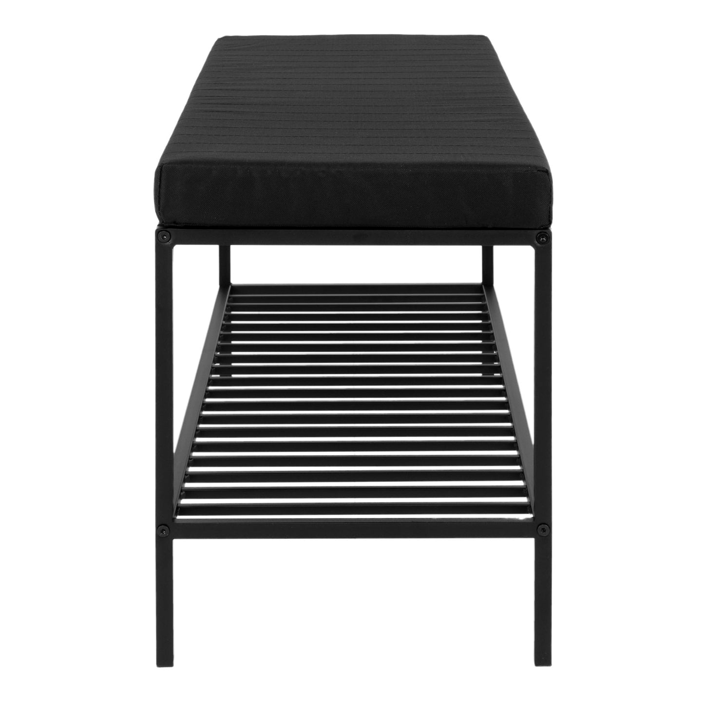 Vita Bænk - Bænk Med Hylde Og Hynde, Sort Med Sorte Ben, 100X36X48,5 Cm ⎮ 5713917008919 ⎮ 1401250