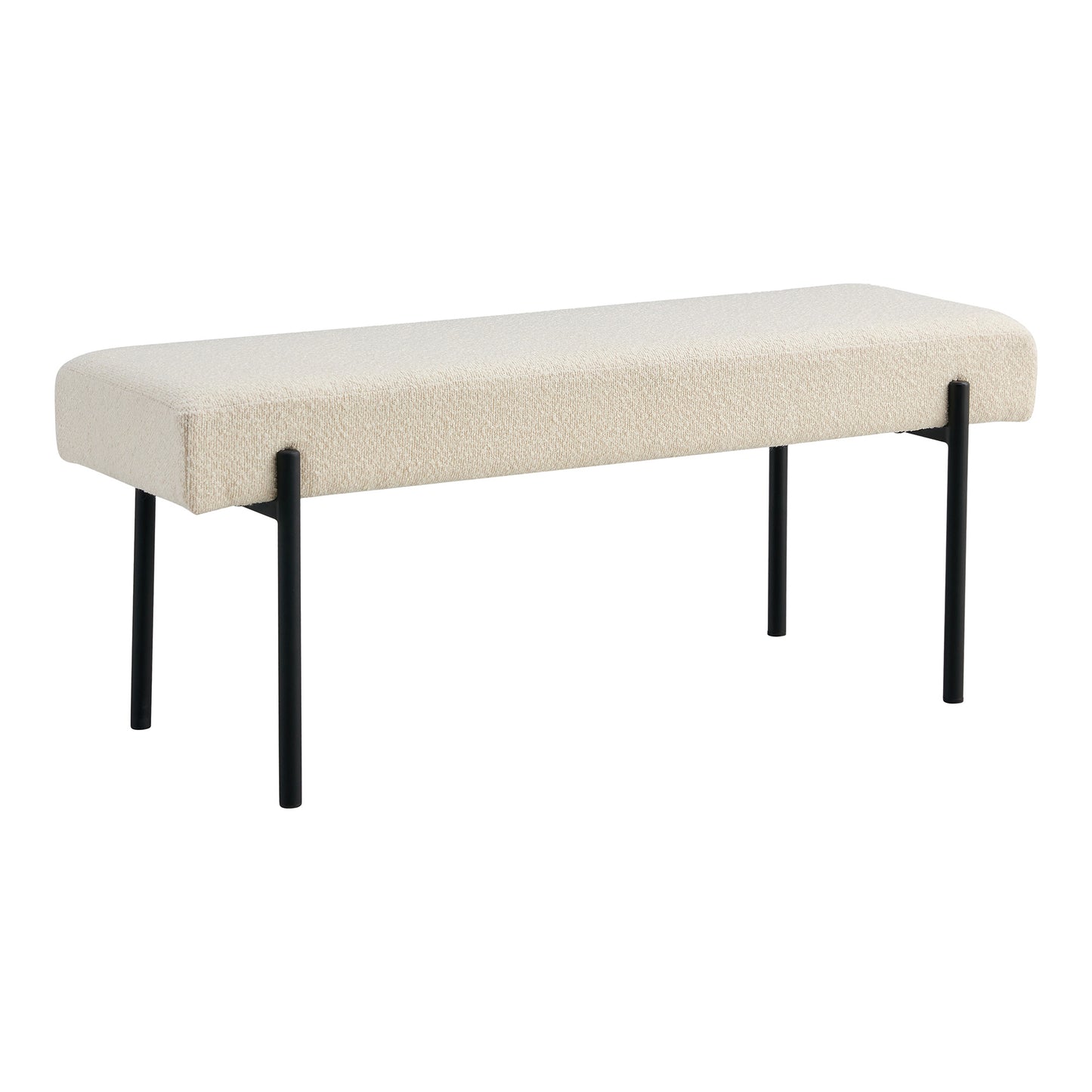 Swindon Bænk - Bænk, Bouclé, Hvid, Sorte Ben, 100X36X42,5 Cm, Hn1232 ⎮ 5713917025329 ⎮ 1401302