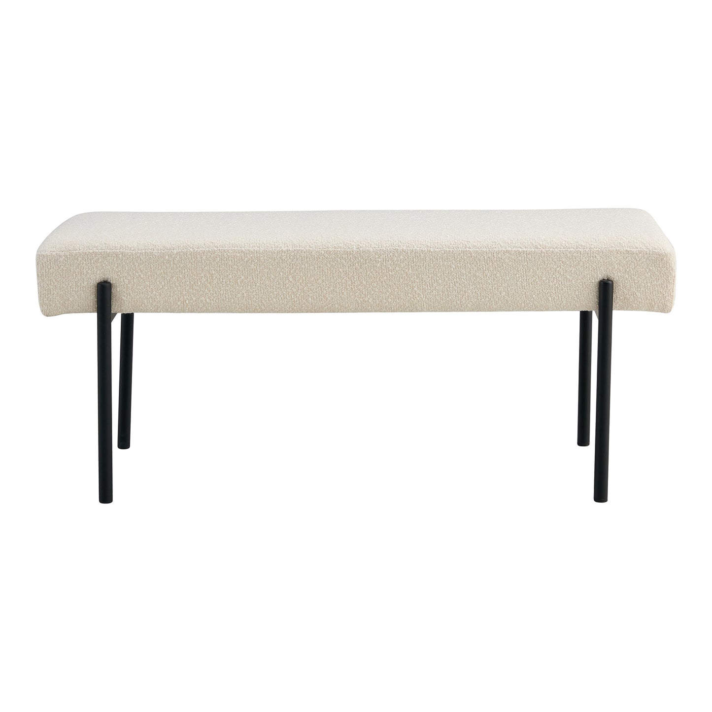 Swindon Bænk - Bænk, Bouclé, Hvid, Sorte Ben 100X36X42,5 Cm, Hn1232 ⎮ 5713917025329 ⎮ 1401302
