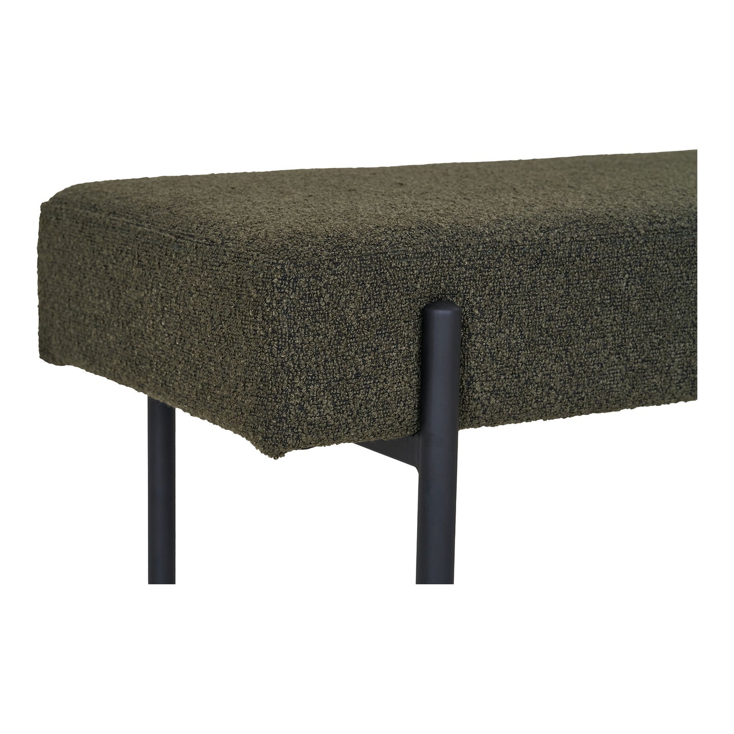 Swindon Bænk - Bænk, Bouclé, Mørkegrøn, Sorte Ben, 100X36X42,5 Cm, Hn1241 ⎮ 5713917033423 ⎮ 1401303