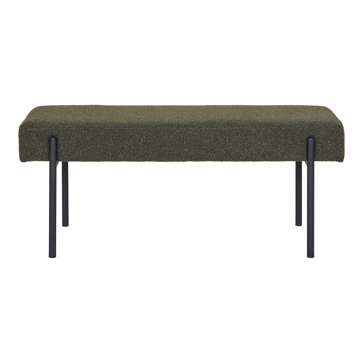 Swindon Bænk - Bænk, Bouclé, Mørkegrøn, Sorte Ben, 100X36X42,5 Cm, Hn1241 ⎮ 5713917033423 ⎮ 1401303