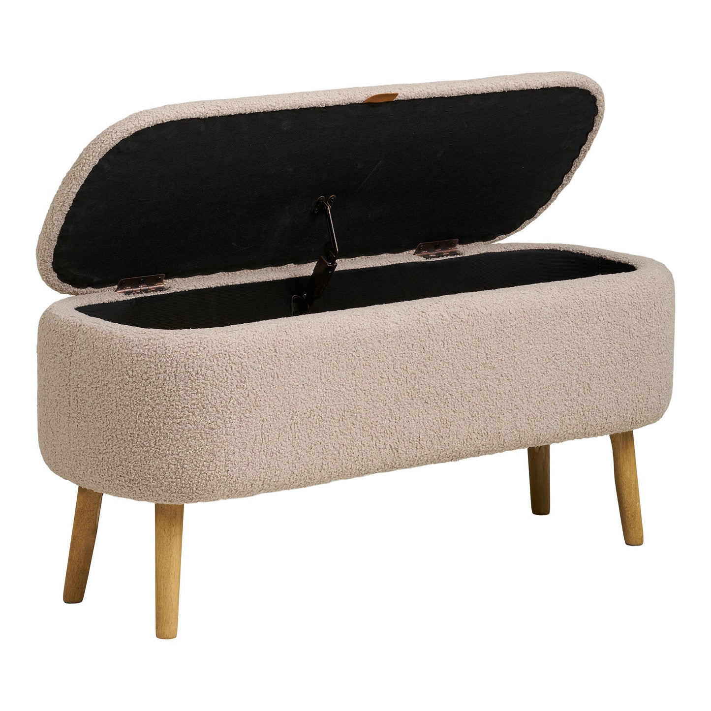 Harlow Bænk - Bænk Med Opbevaring, Bouclé, Beige 95X37X45 Cm, Hn1063 ⎮ 5713917036998 ⎮ 1401310