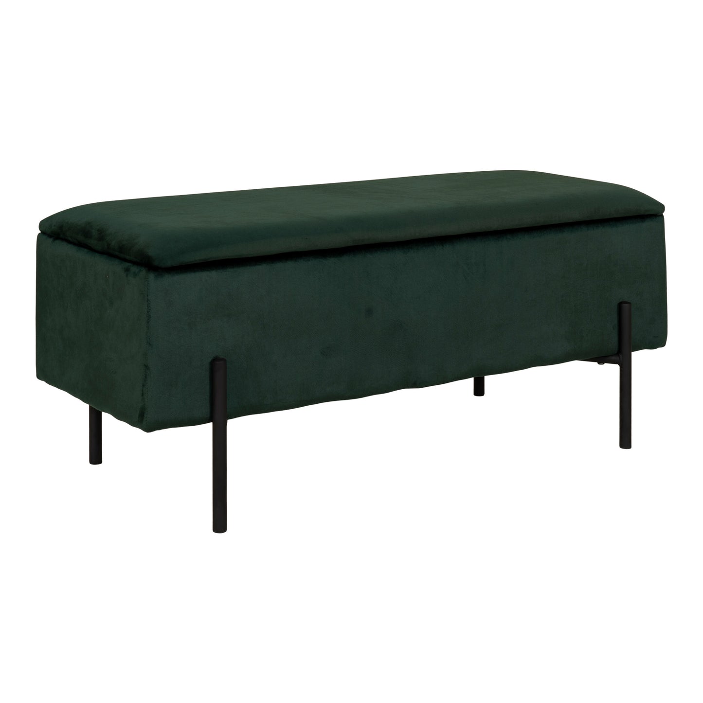 Watford Bænk - Bænk Med Opbevaring, Velour, Grøn 95X36,5X43 Cm, Hn1206 ⎮ 5713917016334 ⎮ 1409070