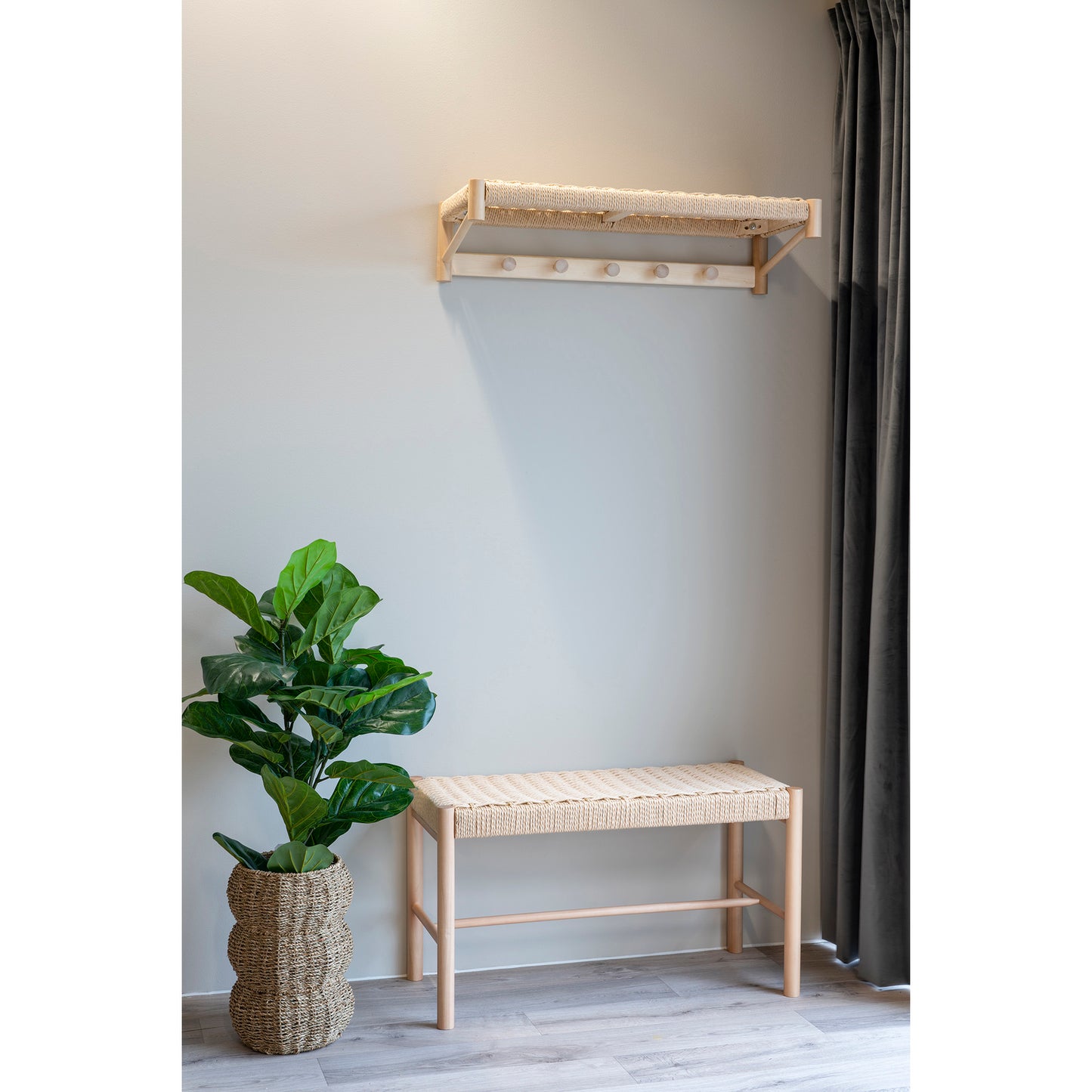 Abano Bænk - Bænk Med Naturflet Sæde, Poppeltræ, Natur 80X35X45 Cm ⎮ 5713917019014 ⎮ 1409080