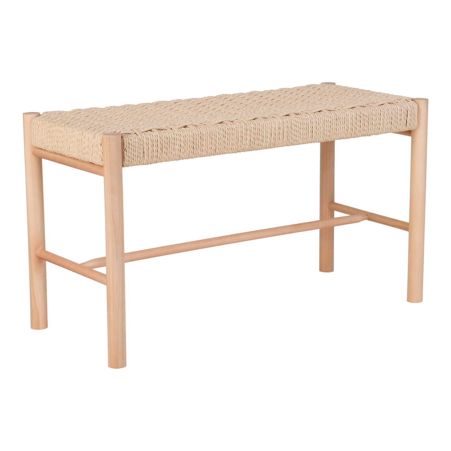 Abano Bænk - Bænk Med Naturflet Sæde, Poppeltræ, Natur 80X35X45 Cm ⎮ 5713917019014 ⎮ 1409080