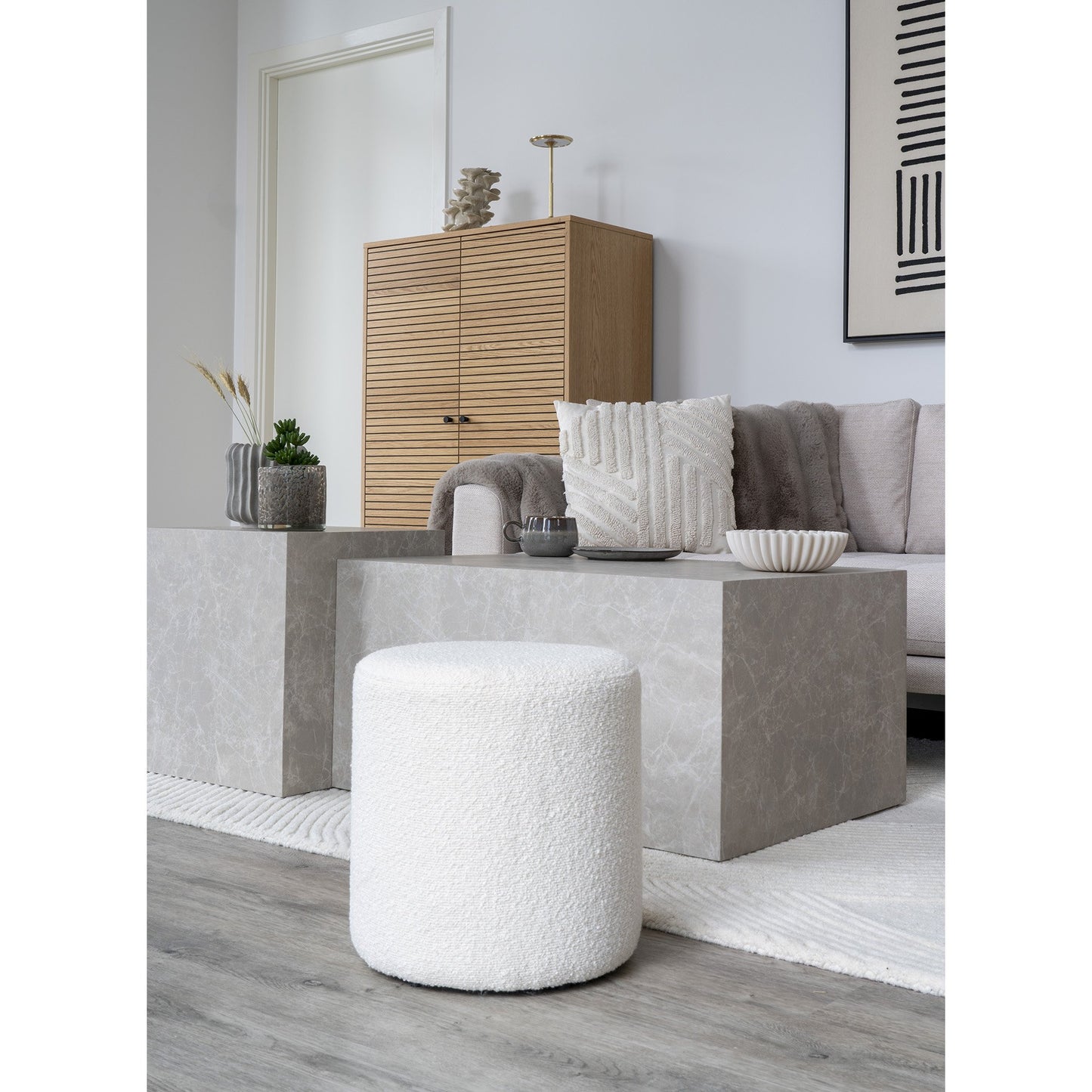 Ejby Puf - Puf, Bouclé, Hvidø34X36 Cm, Hn1232 ⎮ 5713917025756 ⎮ 1501115