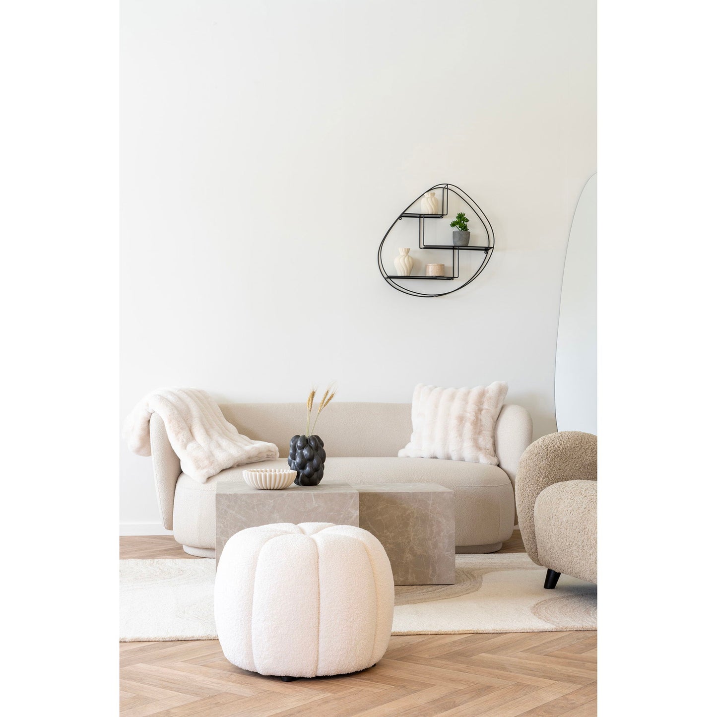 Paisley Puf - Puf, Off-White Ø48X38 Cm, Hn1259 ⎮ 5713917030378 ⎮ 1501117