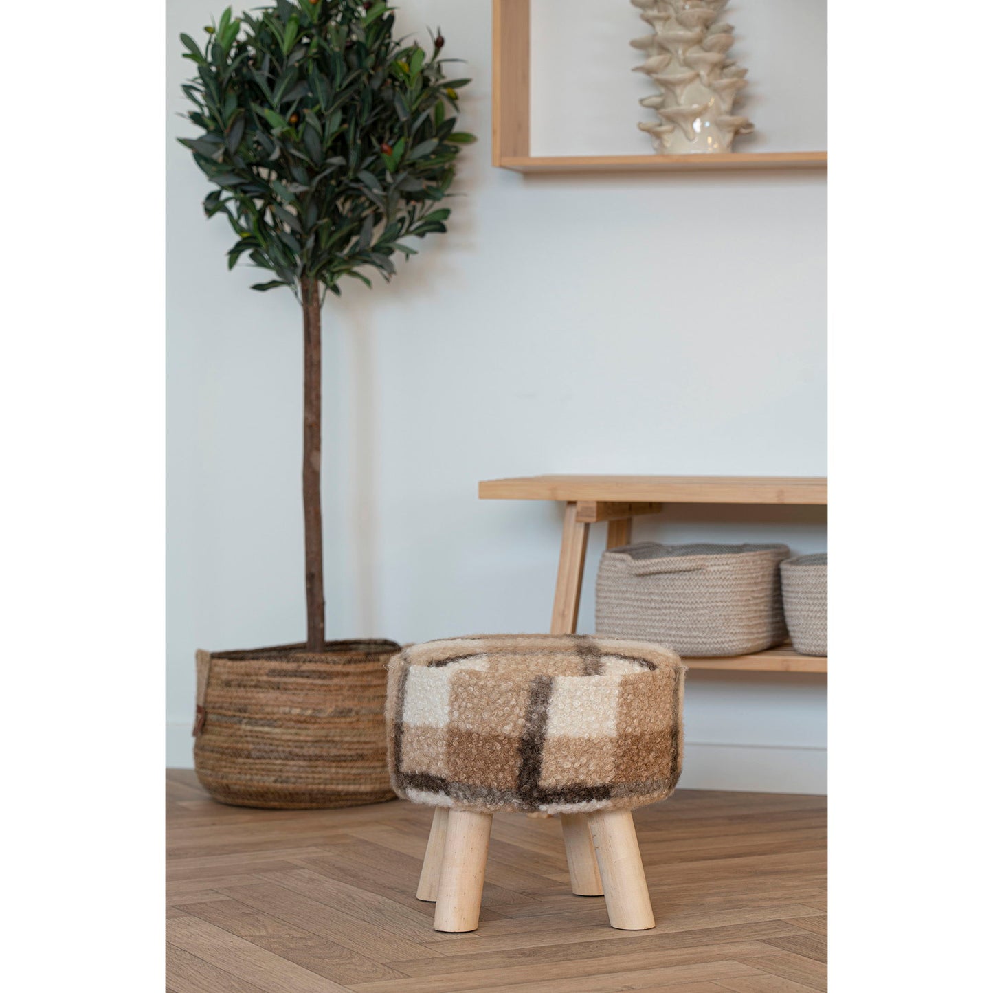 Aberdeen Taburet - Taburet, Brun Mix Ø31X29 Cm, Hn1261 ⎮ 5713917030484 ⎮ 1501119