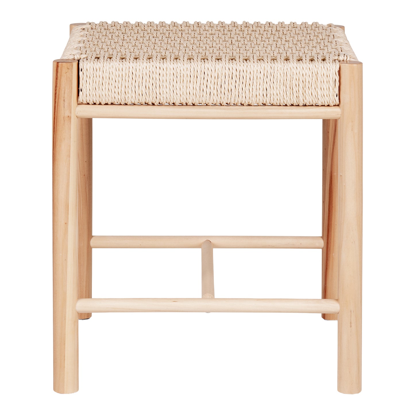 Abano Taburet - Taburet Med Naturflet Sæde, Poppeltræ, Natur 42X42X46,5 Cm ⎮ 5713917021833 ⎮ 1501150