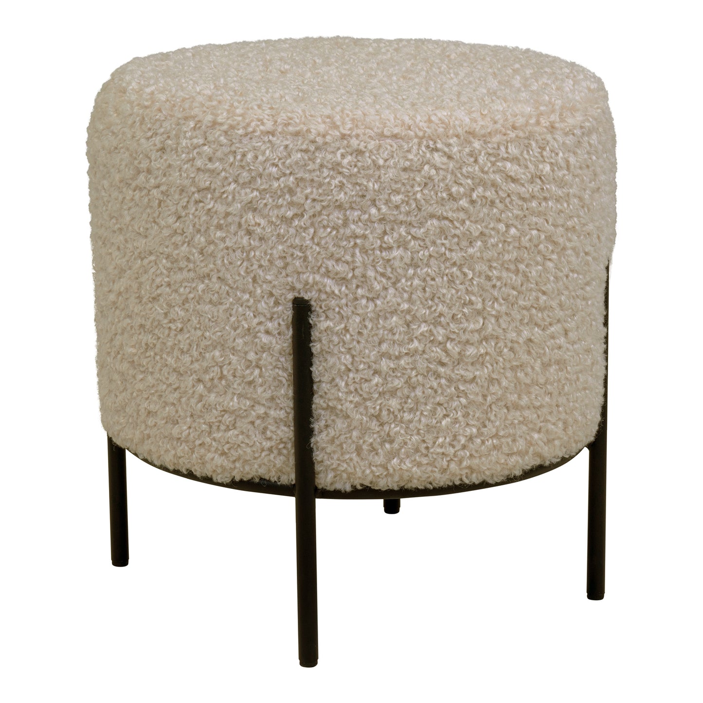 Alford Puf - Puf, Teddy, Gråbrun, Sorte Ben Ø35,5X37 Cm, Hn1091 ⎮ 5713917019090 ⎮ 1501171
