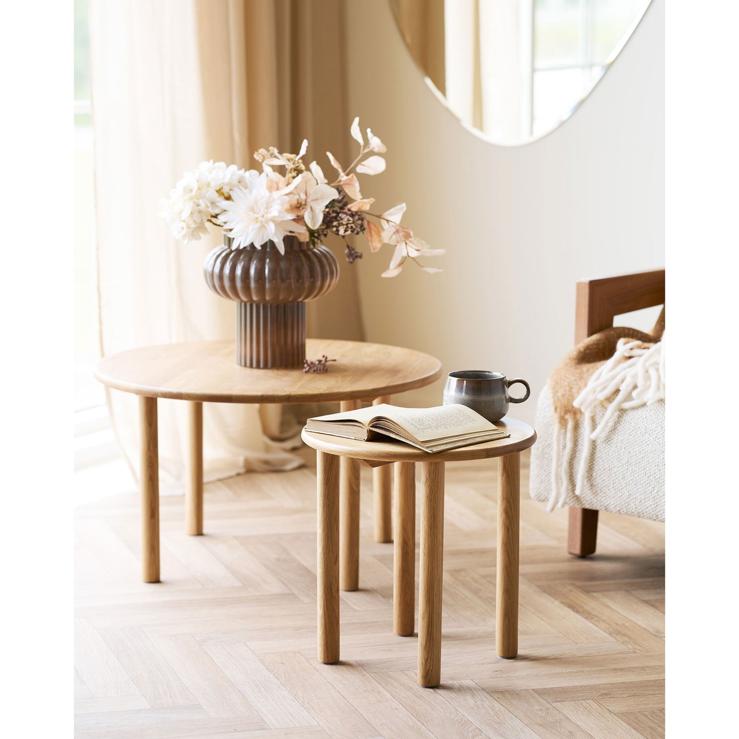 Jena Sofabord - Sofabord, Eg, Natur Ø70X40 Cm ⎮ 5713917038213 ⎮ 2101055