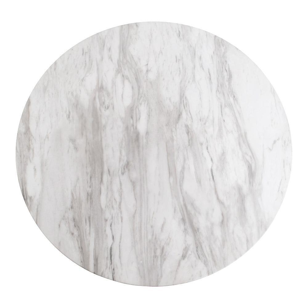Bolzano Sofabord - Sofabord, Marmor Look Bordplade, Hvid, Sort Base Ø70X45 Cm ⎮ 5713917005451 ⎮ 2101163