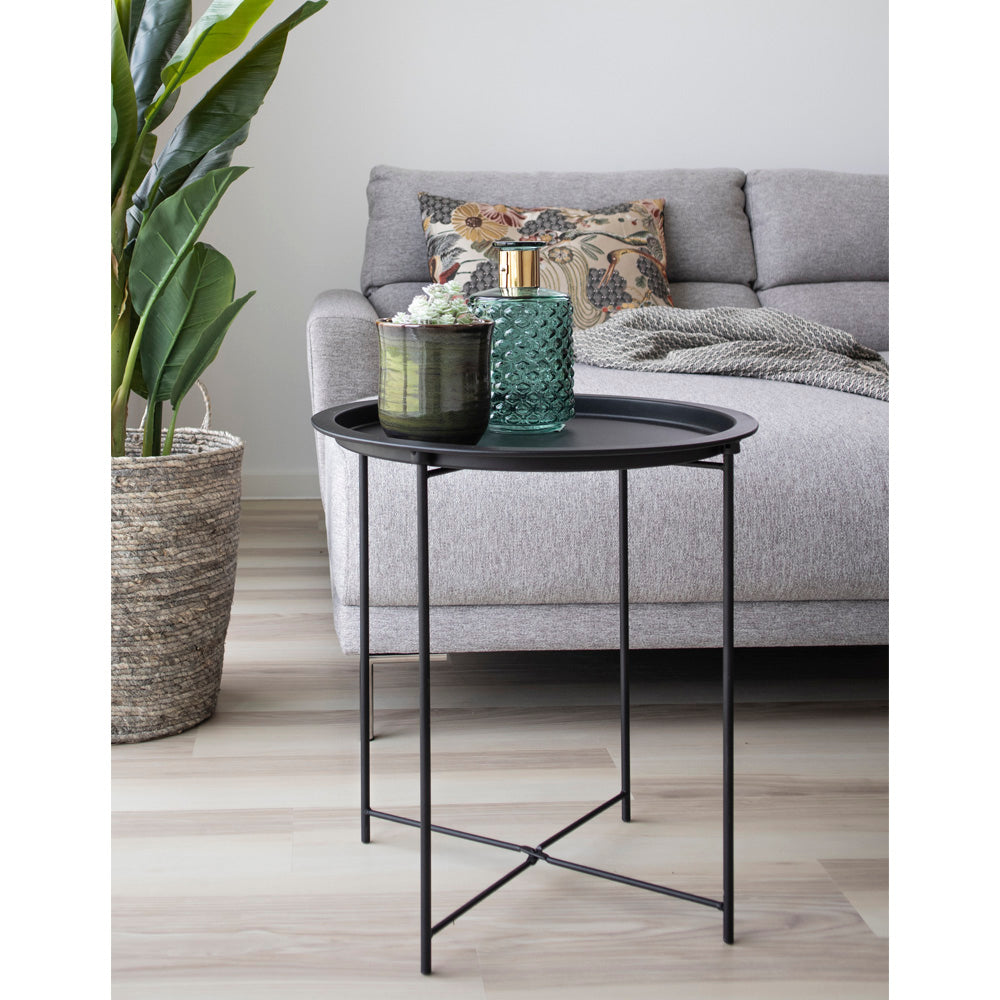 Bastia Hjørnebord - Hjørnebord I Stål, Sort Ø47X50 Cm ⎮ 5713917002450 ⎮ 2101350