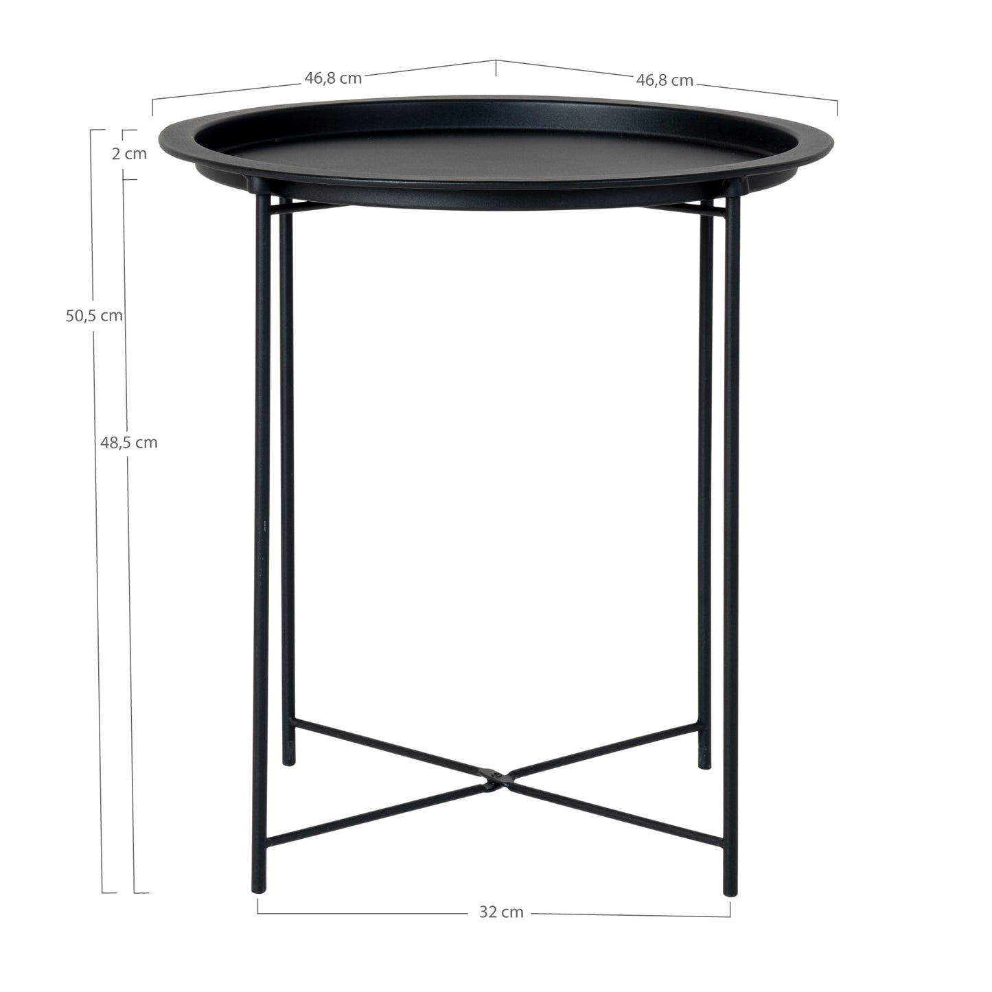 Bastia Hjørnebord - Hjørnebord I Stål, Sort Ø47X50 Cm ⎮ 5713917002450 ⎮ 2101350