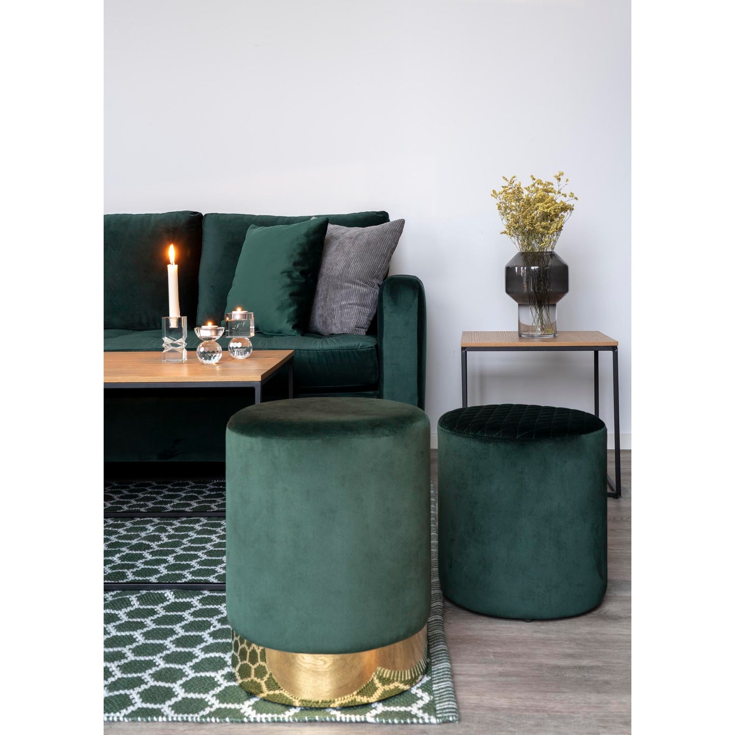 Vita Hjørnebord - Hjørnebord, Egetræslook, Sort Stel 45X45X45 Cm ⎮ 5713917008834 ⎮ 2101405