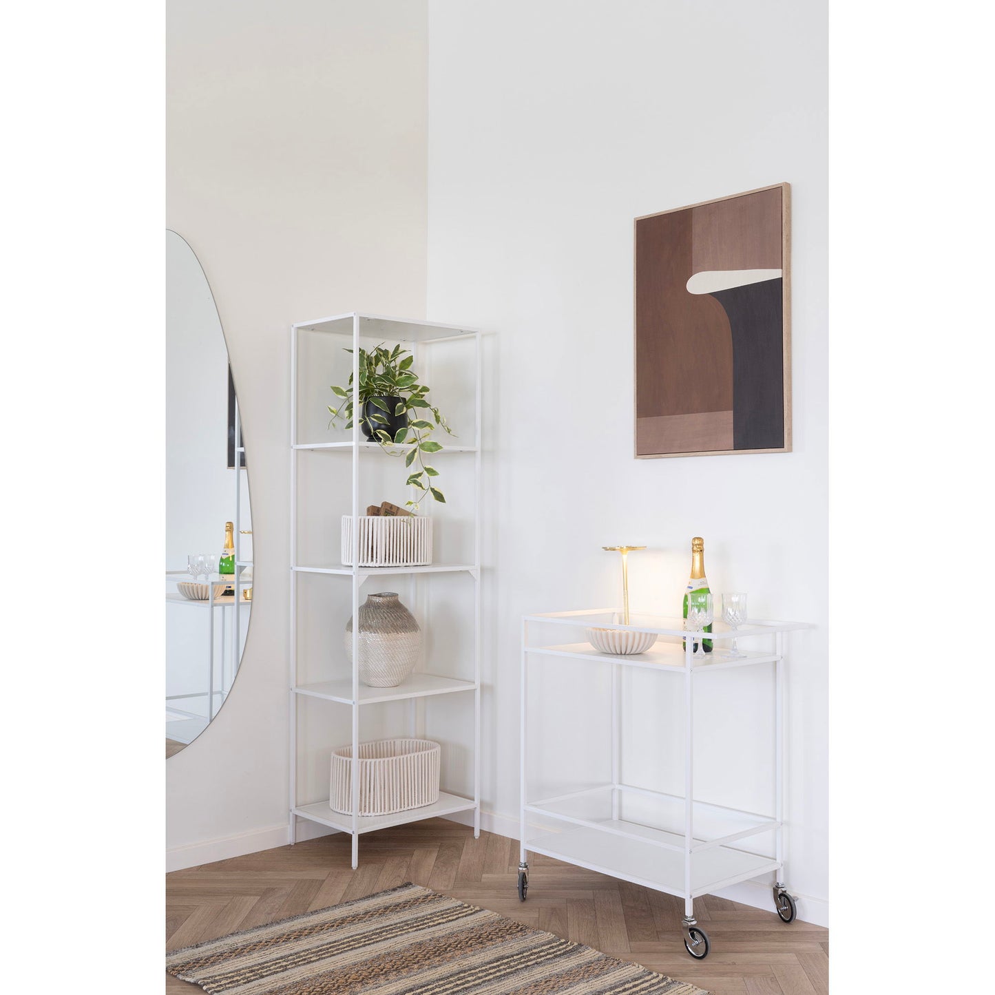 Vita Barvogn - Barvogn, 2 Hvide Hylder, Hvidt Stel 68X40X79 Cm ⎮ 5713917031702 ⎮ 2101531