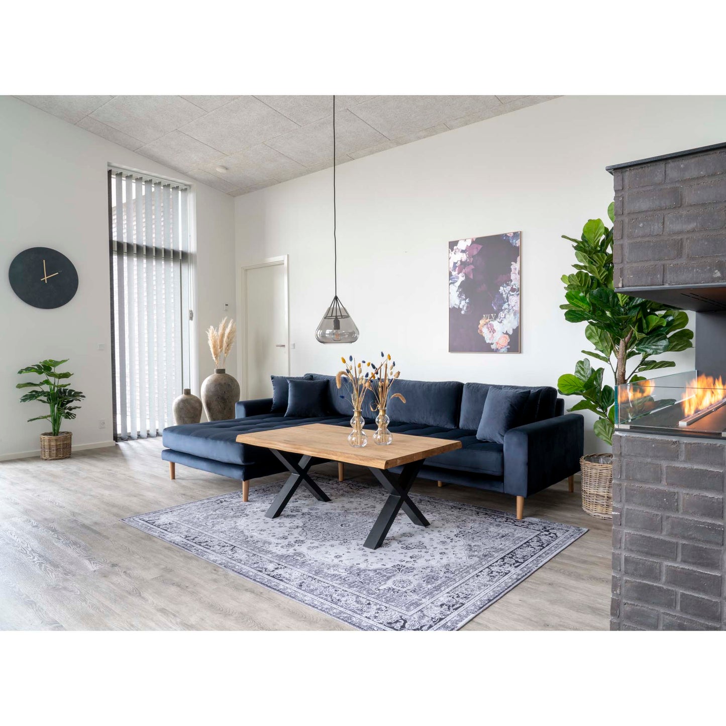 Toulon Sofabord - Sofabord Med Bølget Kant, Egetræ, Natur 70X120X50 Cm ⎮ 5713917005581 ⎮ 2101570