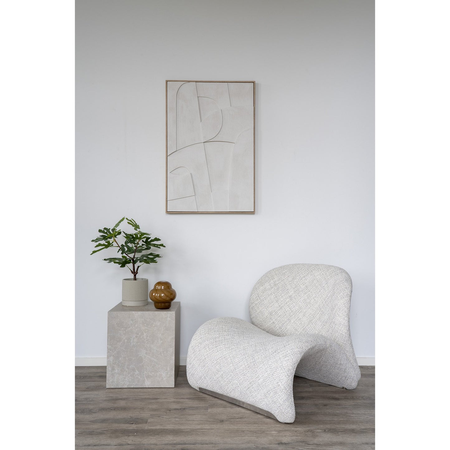 Prague Hjørnebord - Hjørnebord, Marmor Look, Beige 40X40X45 Cm ⎮ 5713917027774 ⎮ 2102060