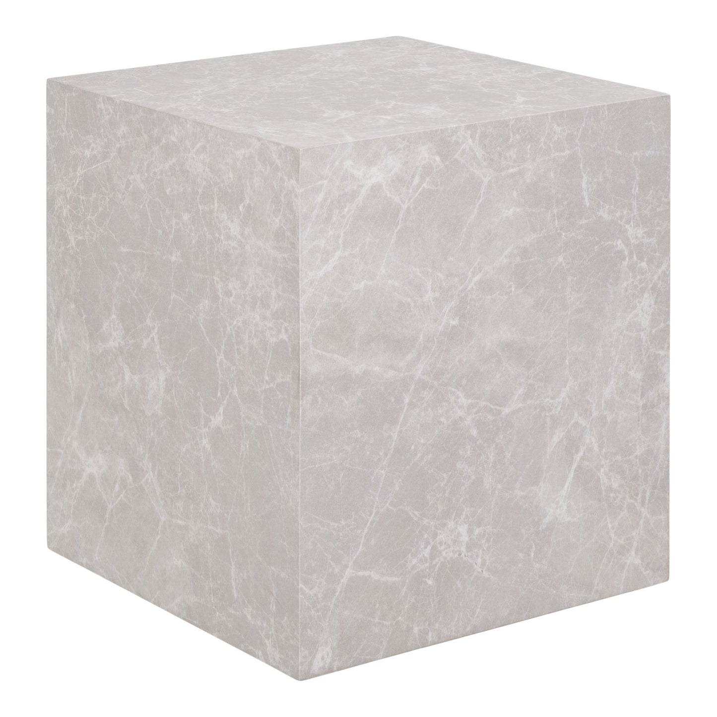 Prague Hjørnebord - Hjørnebord, Marmor Look, Beige 40X40X45 Cm ⎮ 5713917027774 ⎮ 2102060