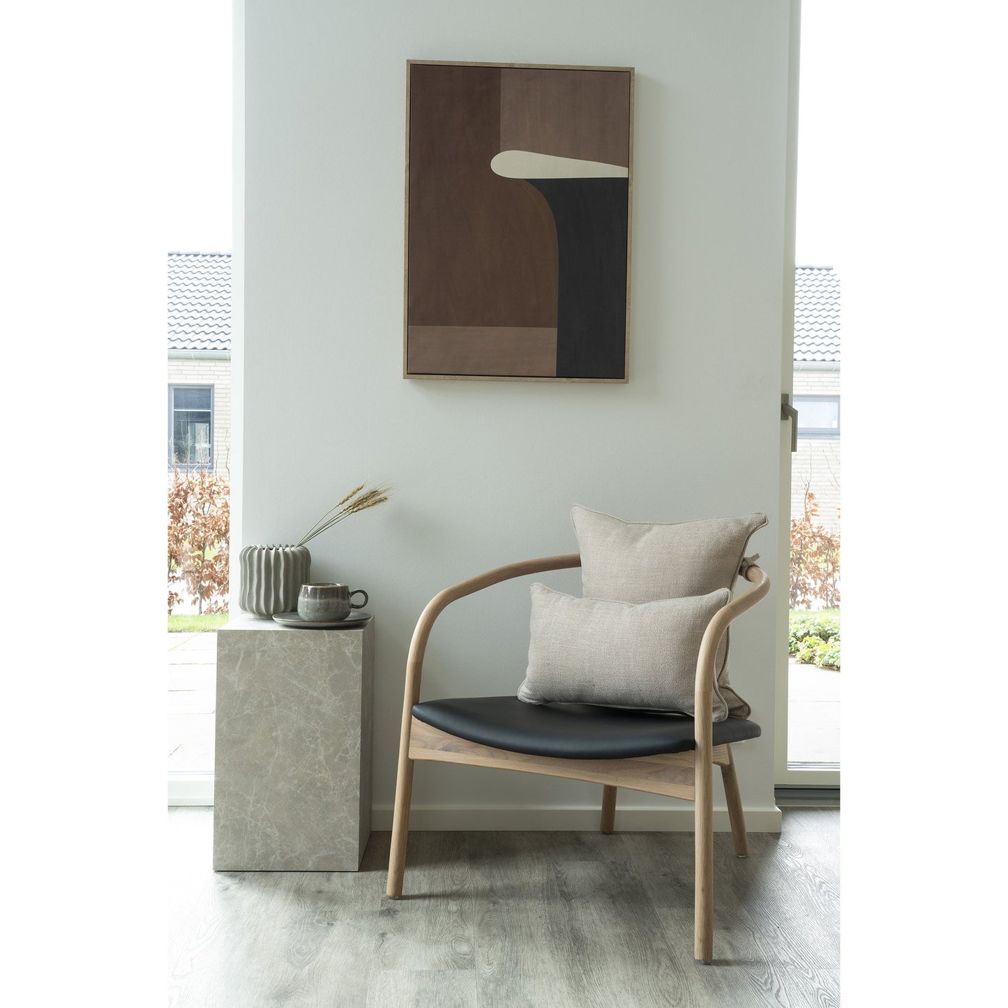 Prague Hjørnebord - Hjørnebord, Marmor Look, Beige 30X30X50 Cm ⎮ 5713917027781 ⎮ 2102061