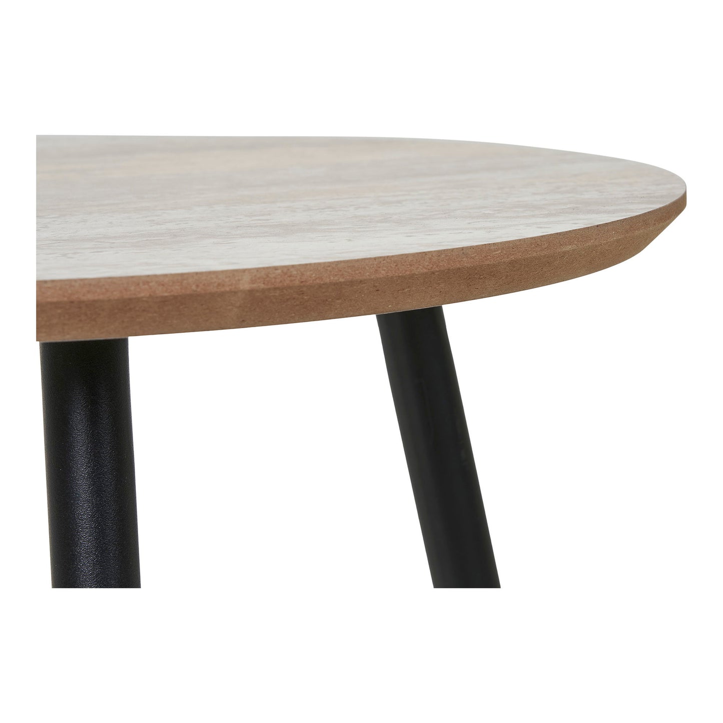 Aalst Sofabord - Sofabord, Travertin Look, Sorte Ben Ø55X45 Cm ⎮ 5713917031511 ⎮ 2102070
