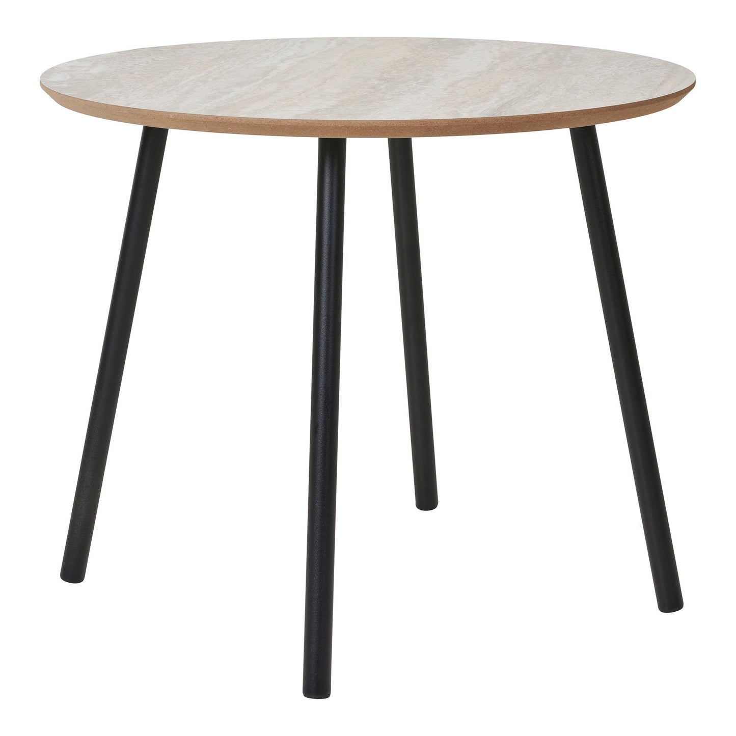 Aalst Sofabord - Sofabord, Travertin Look, Sorte Ben Ø55X45 Cm ⎮ 5713917031511 ⎮ 2102070