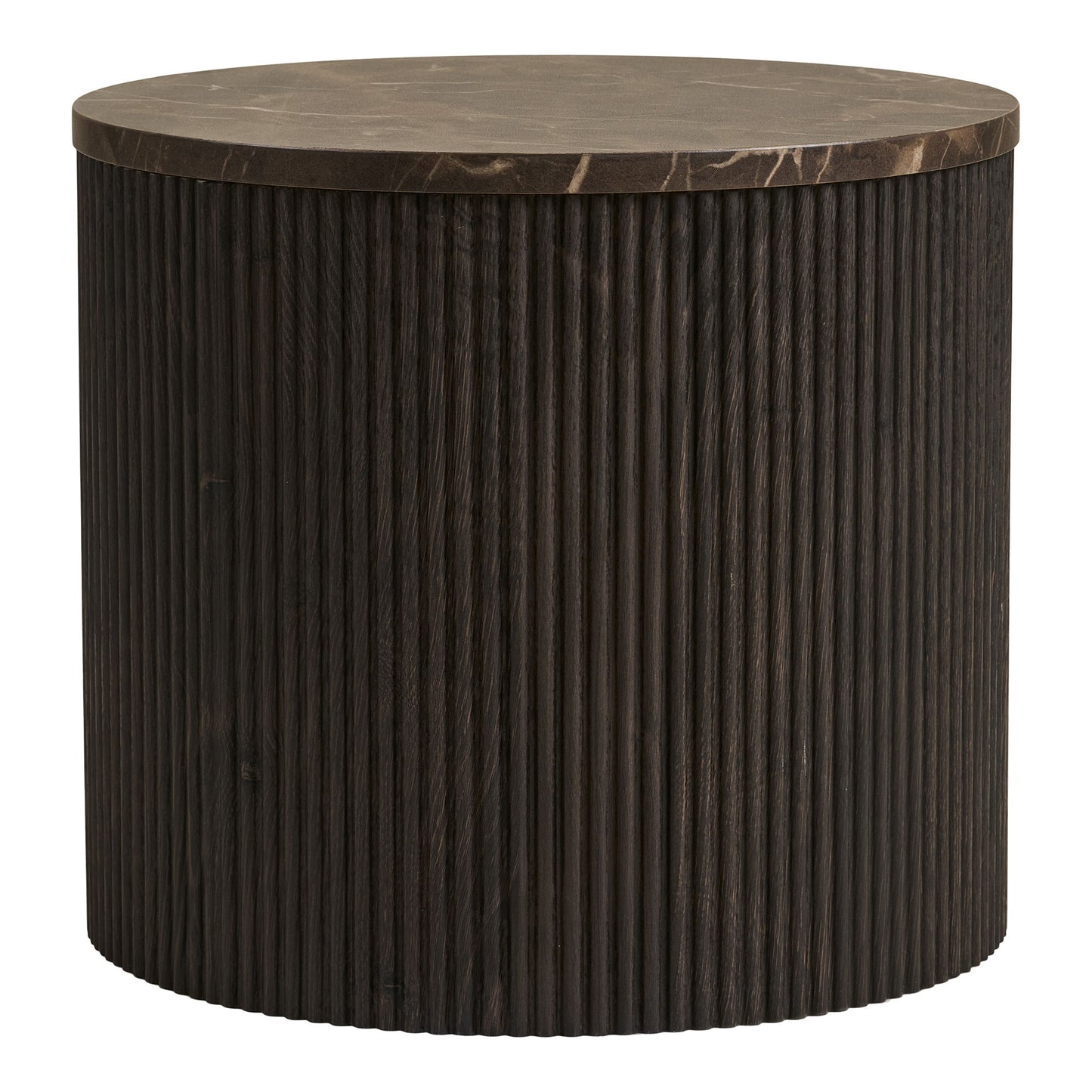 Rota Hjørnebord - Hjørnebord, Marmor Look, Mørkebrun Ø45X40 Cm ⎮ 5713917038060 ⎮ 2102190