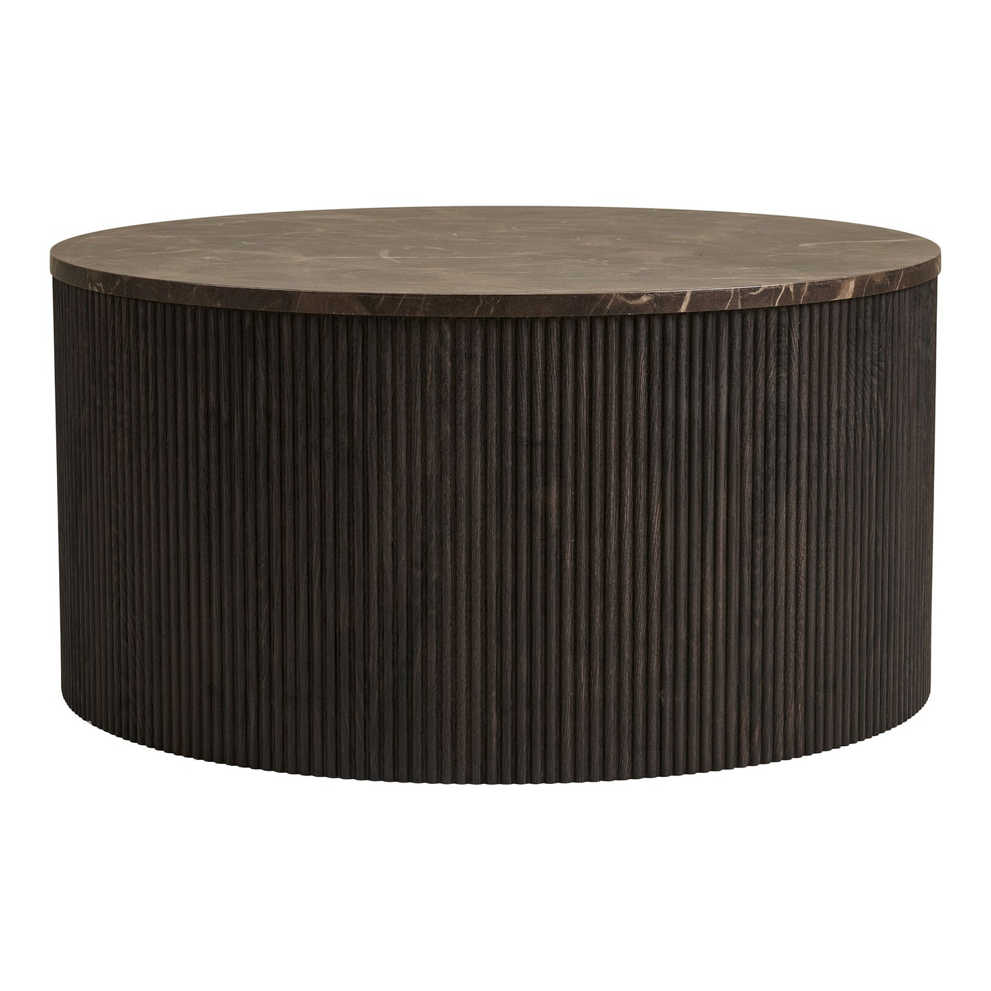 Rota Sofabord - Sofabord, Marmor Look, Mørkebrun Ø80X40 Cm ⎮ 5713917038077 ⎮ 2102191