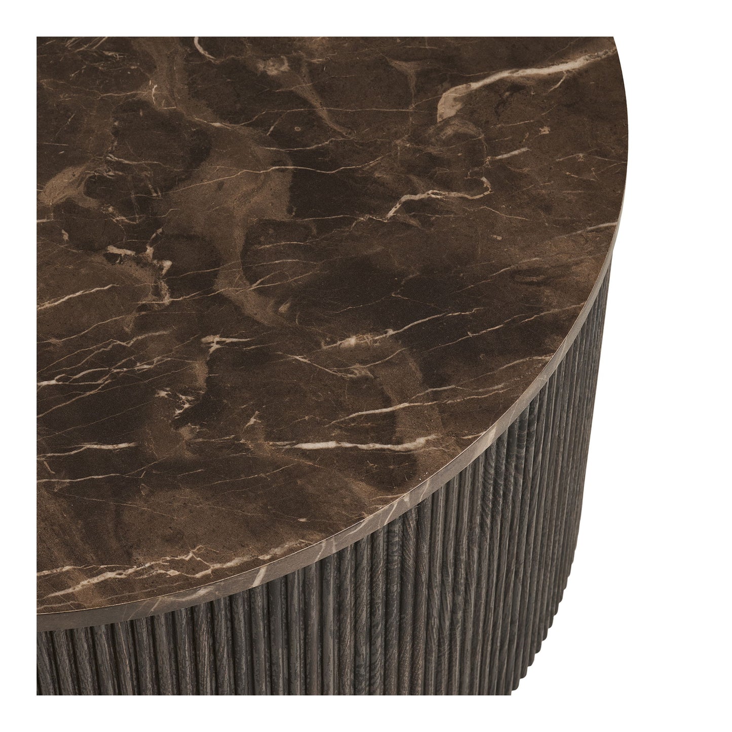 Rota Sofabord - Sofabord, Marmor Look, Mørkebrun Ø80X40 Cm ⎮ 5713917038077 ⎮ 2102191