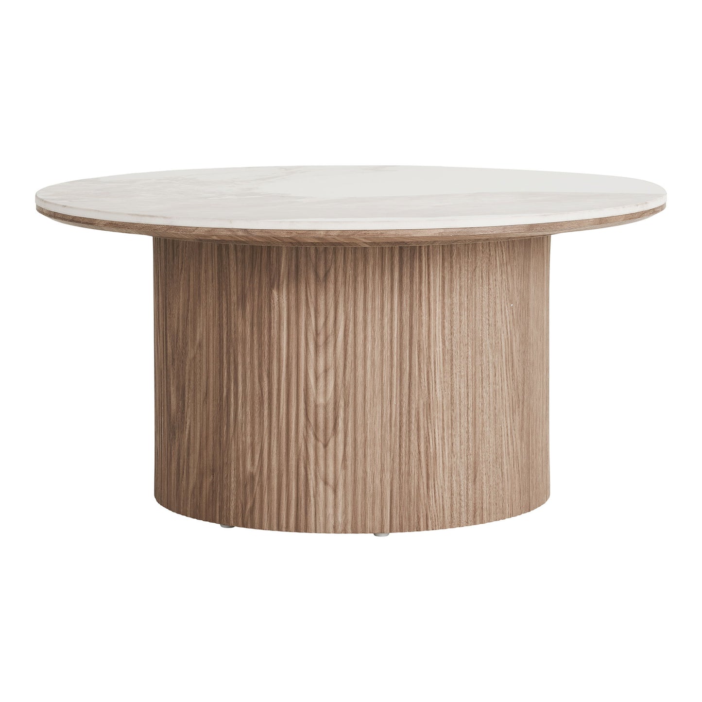 Athens Sofabord - Sofabord, Keramik Bordplade, Hvid/Mørkebrun Ø80X40 Cm ⎮ 5713917038138 ⎮ 2102195