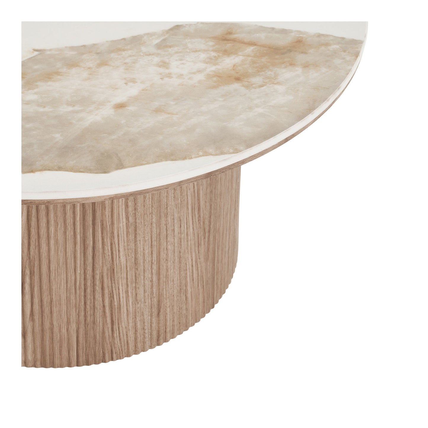Athens Sofabord - Sofabord, Keramik Bordplade, Hvid/Mørkebrun Ø80X40 Cm ⎮ 5713917038138 ⎮ 2102195