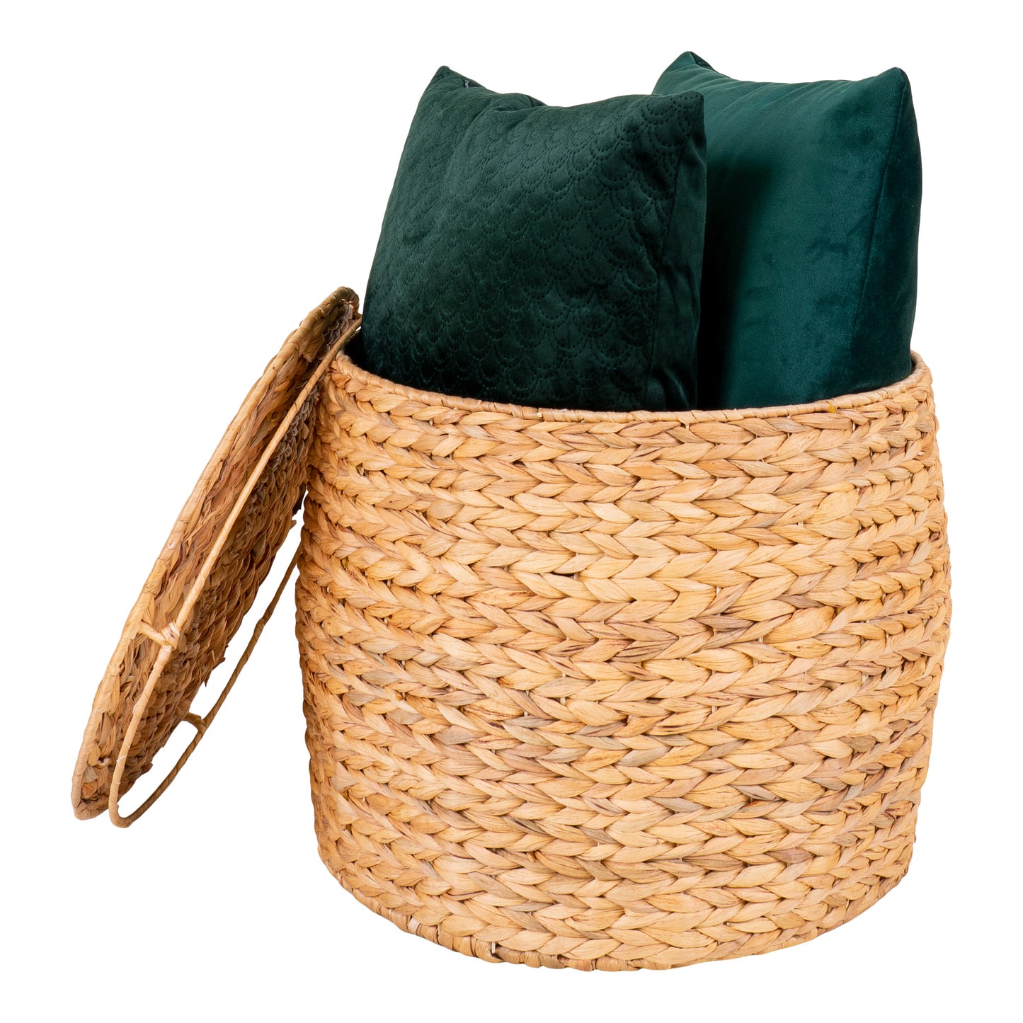 Delia Hjørnebord - Hjørnebord Med Opbevaring, Vandhyacint, Natur Ø43X34 Cm ⎮ 5713917023172 ⎮ 2105006