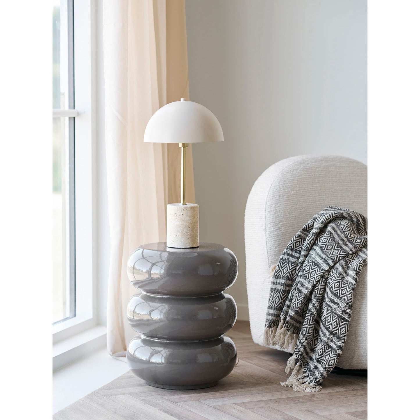 Rosolina Hjørnebord - Hjørnebord, Glasfiber, Brun Ø35,5X44 Cm ⎮ 5713917038350 ⎮ 2151061