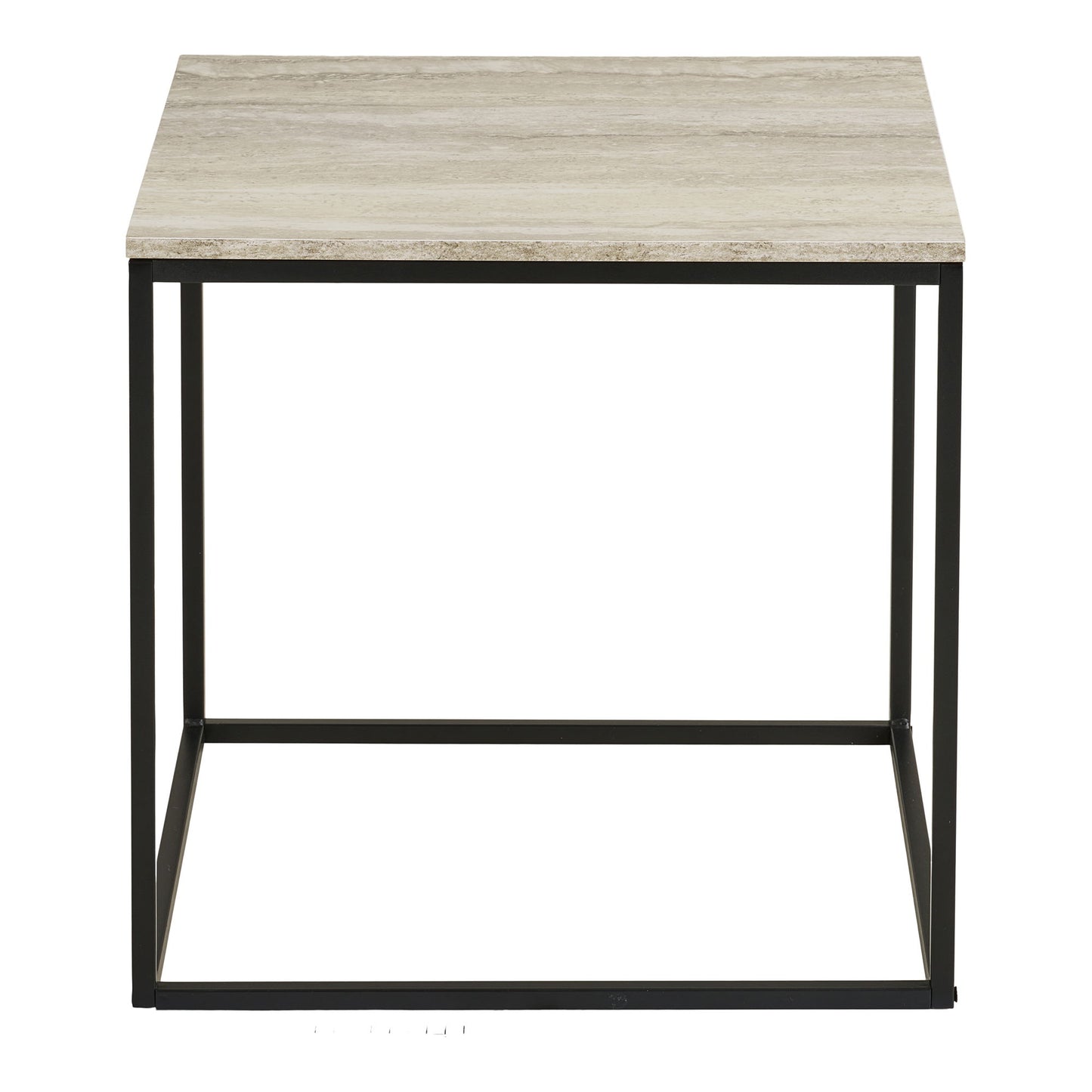 Vita Hjørnebord - Hjørnebord, Travertin Look, Sort Stel 45X45X45 Cm ⎮ 5713917038411 ⎮ 2151402