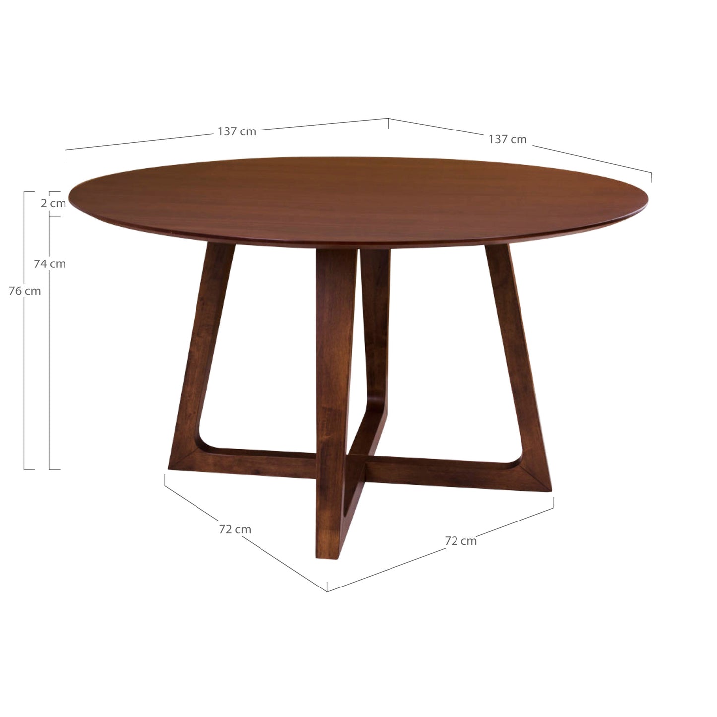 Hellerup Spisebord - Spisebord, Valnød Finer Ø137X76 Cm ⎮ 5713917008667 ⎮ 2201012