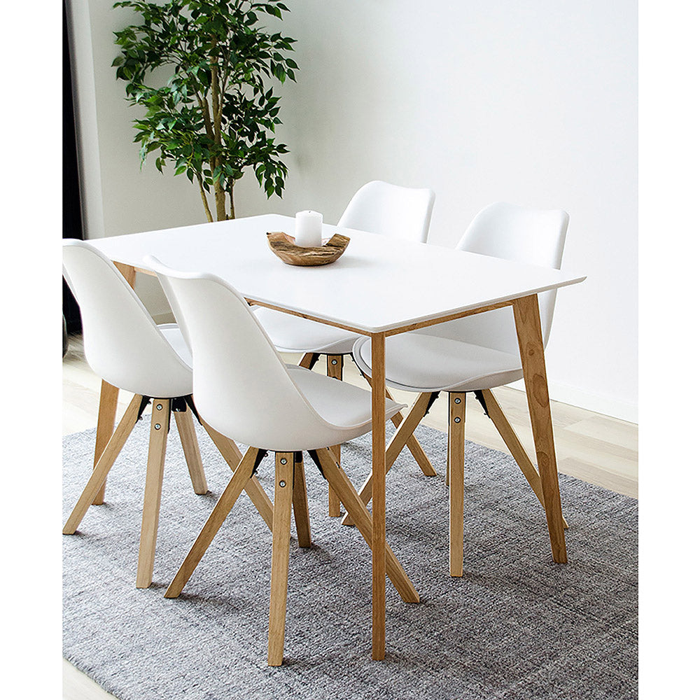 Vojens Spisebord - Spisebord, Hvid Og Natur 70X120Xh75 Cm ⎮ 5713917009619 ⎮ 2201030