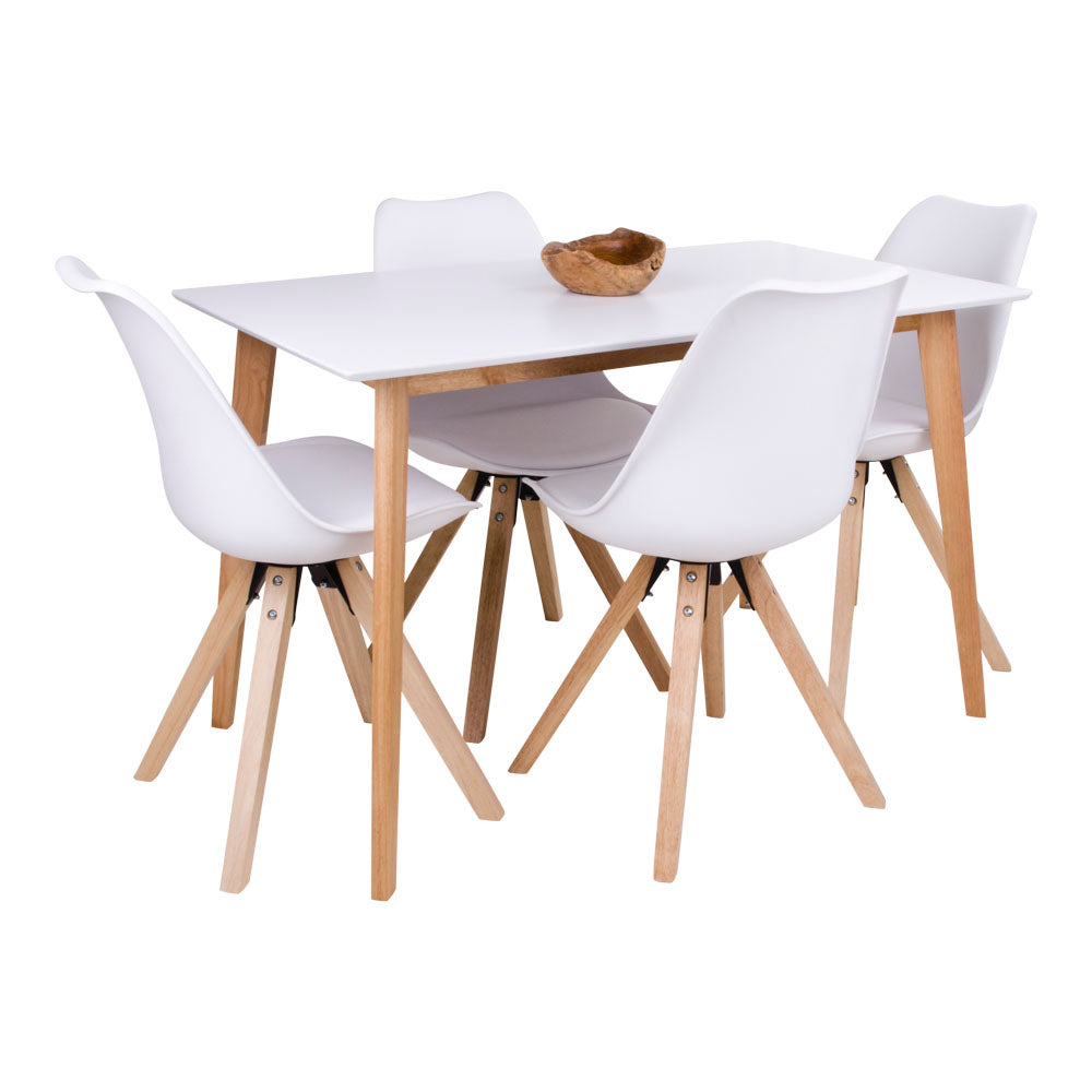 Vojens Spisebord - Spisebord, Hvid Og Natur 70X120Xh75 Cm ⎮ 5713917009619 ⎮ 2201030